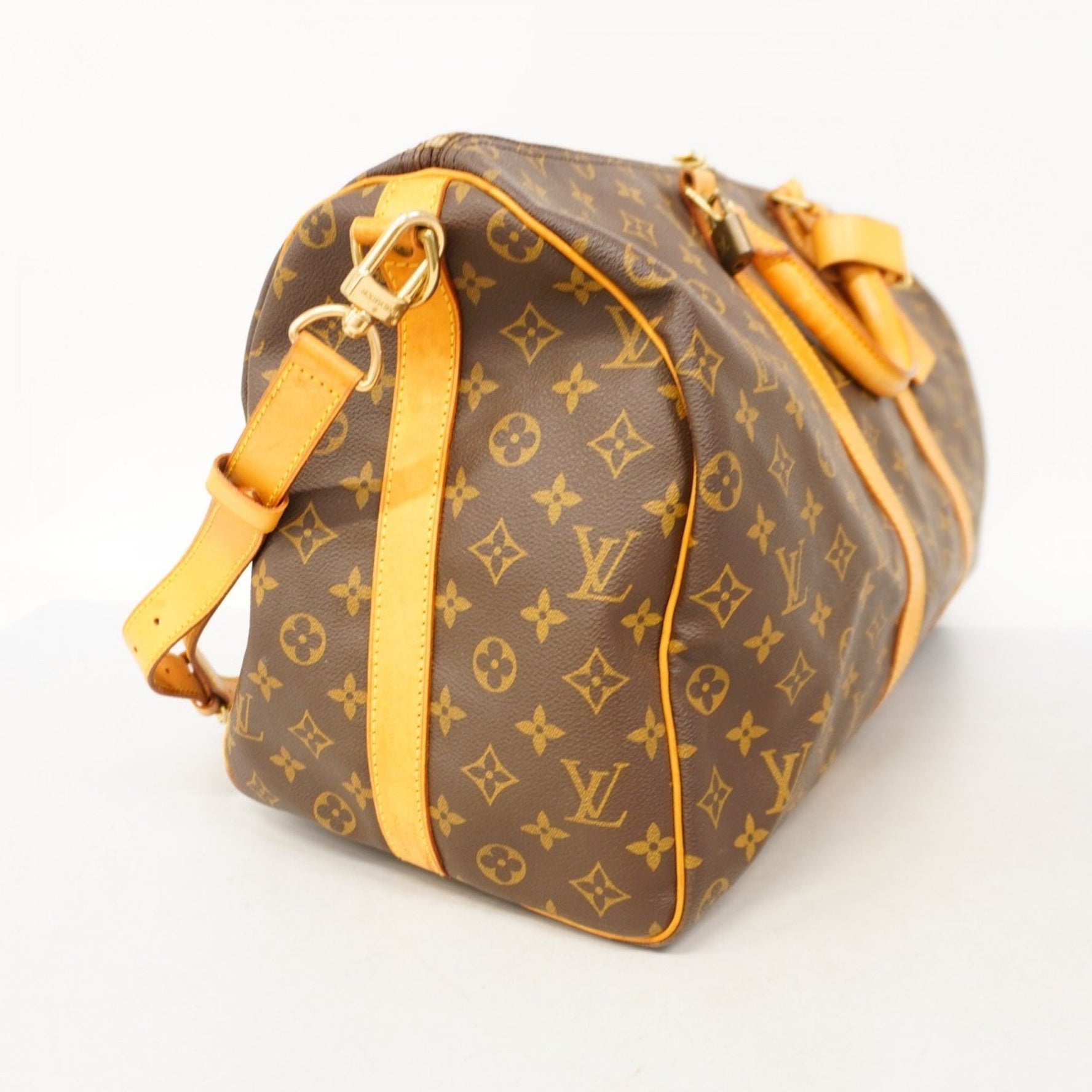 Louis Vuitton Monogram Keepall Bandouliere 50 Boston Bag M41416 Brown Men's and Women's