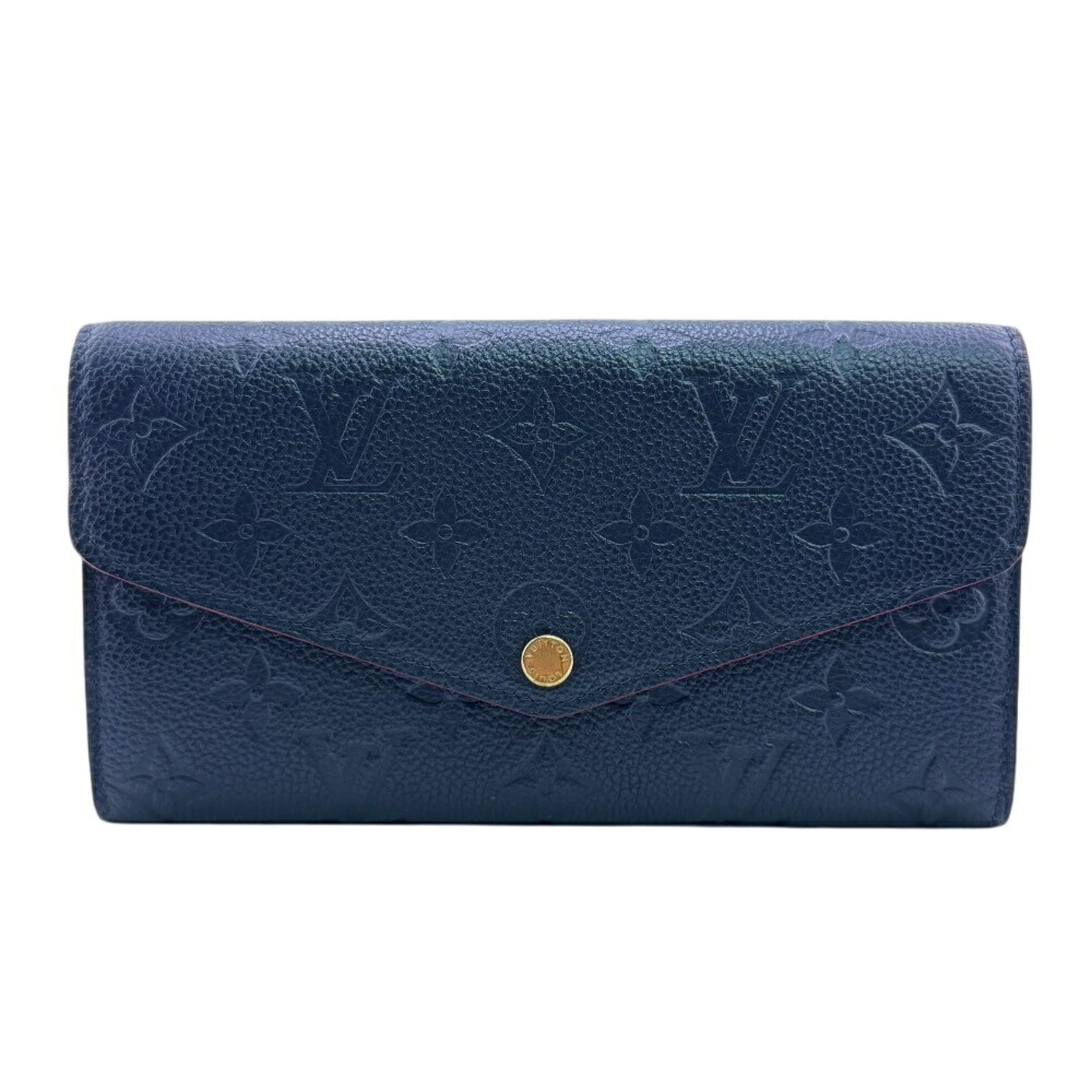LOUIS VUITTON Portefeuille Sarah Flap Bifold Empreinte Long Wallet Navy