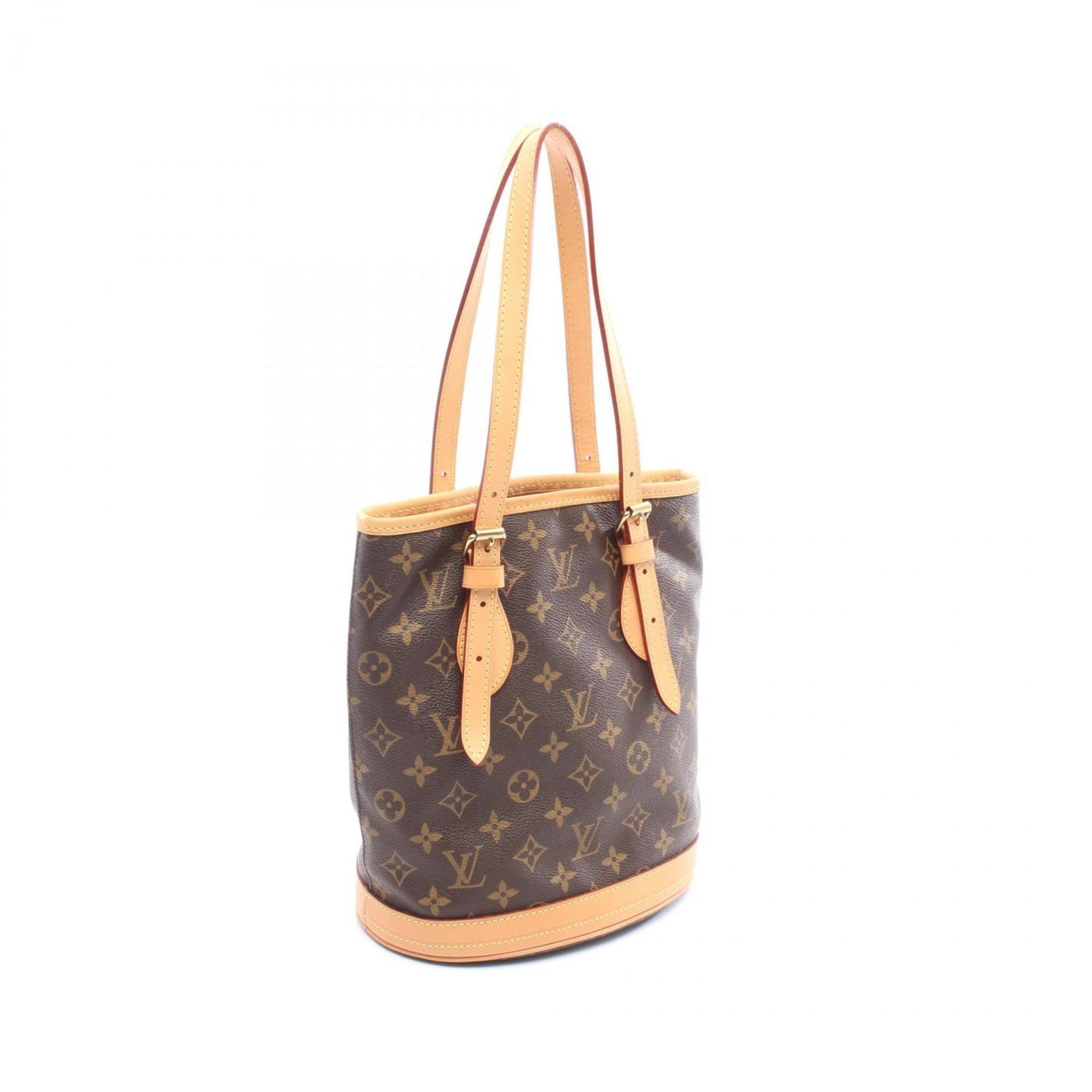 Louis Vuitton Bucket PM Handbag, Coated Canvas and Leather, Monogram