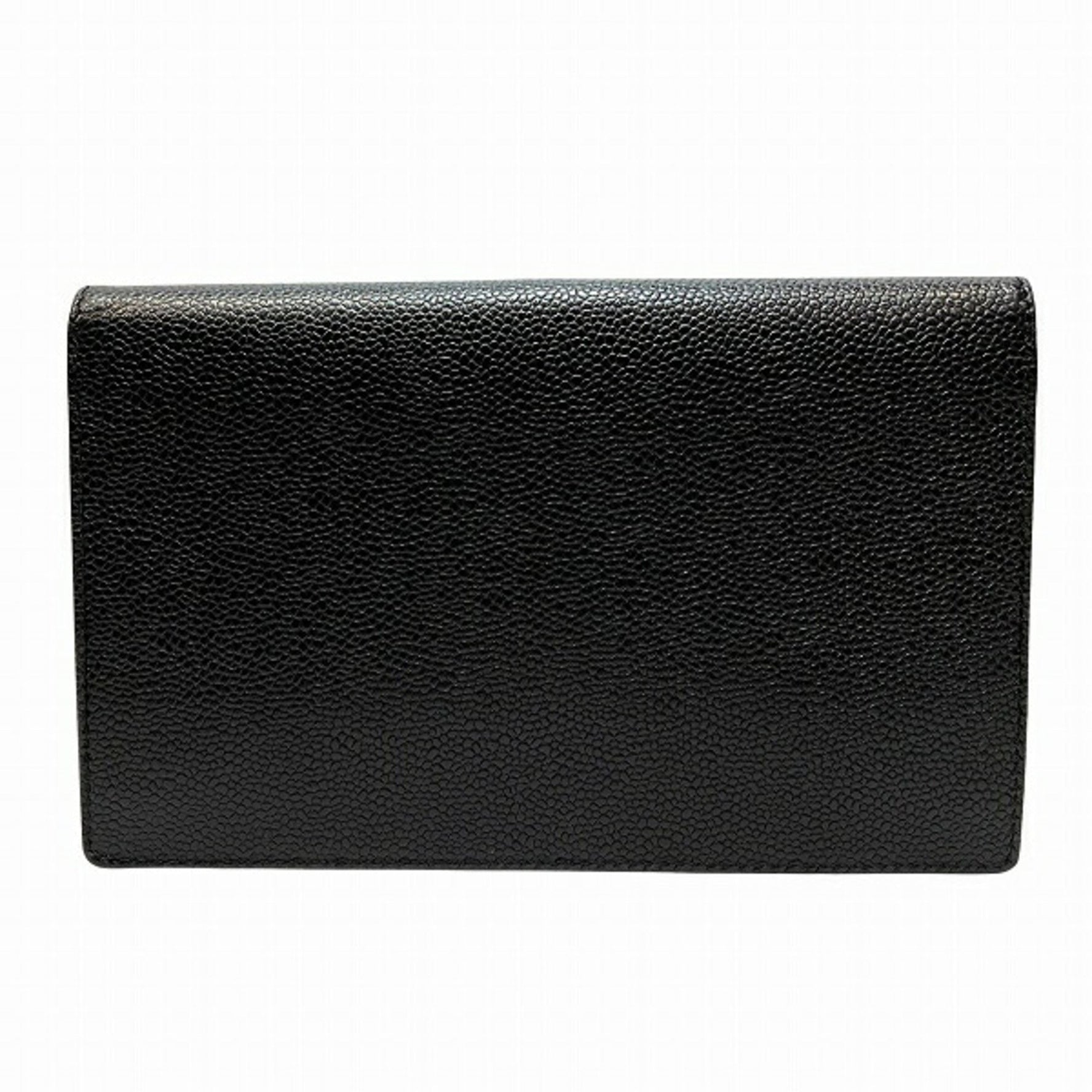 Chanel Coco Mark Pouch Caviar Leather Long Wallet Wallet/Coin Case Women's
