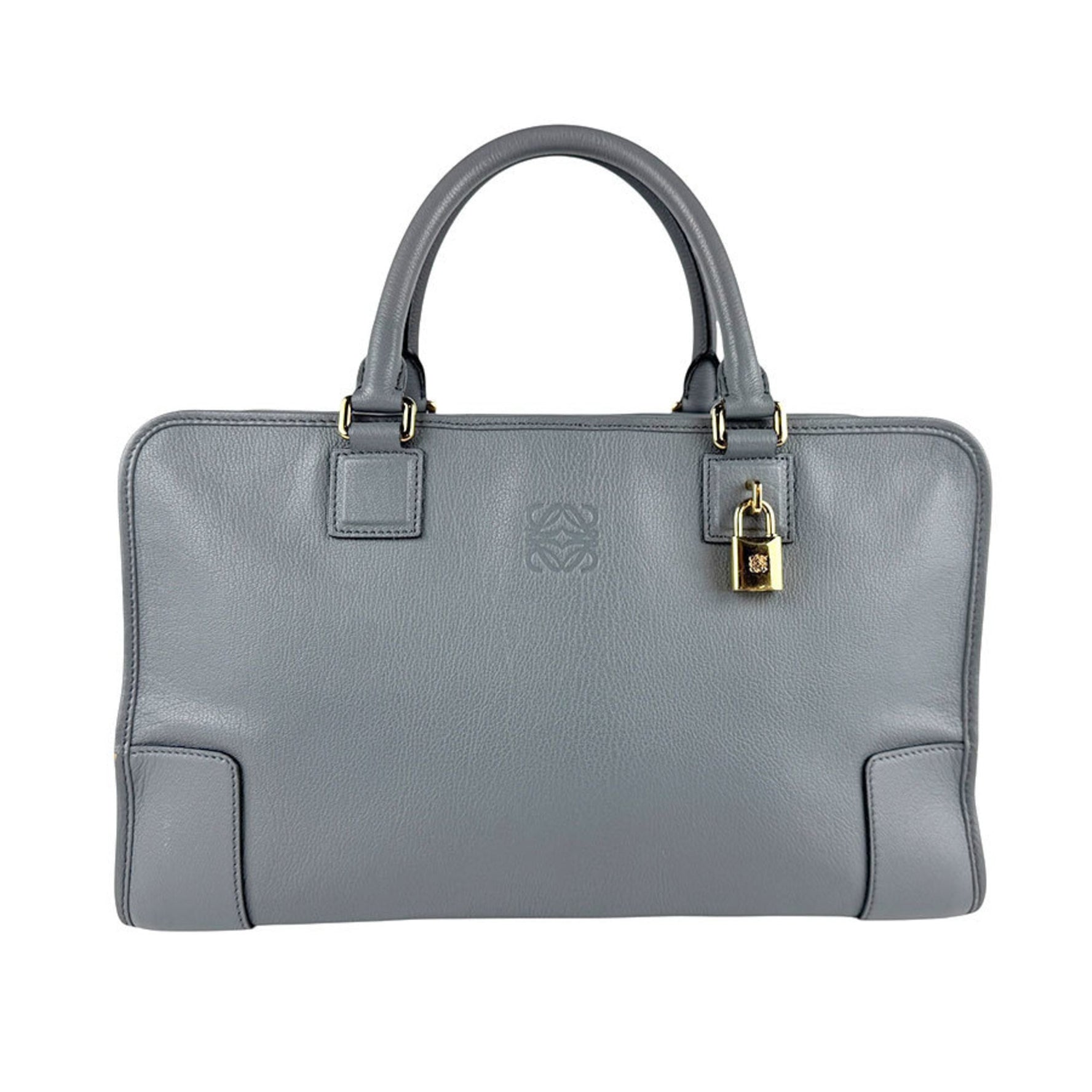 LOEWE Amazona 36 Handbag in Grey Leather, Women's, Z6484