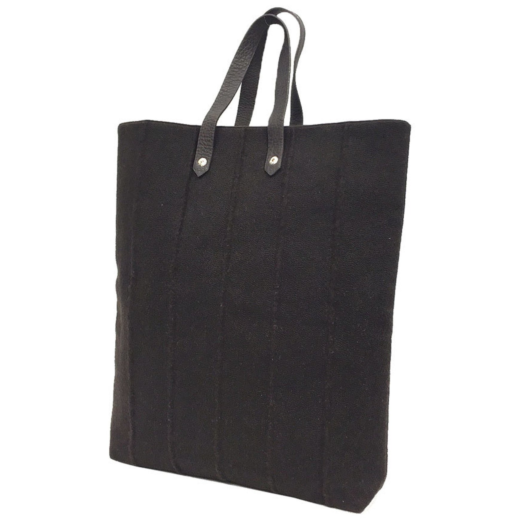 HERMES Amedaba GM tote bag hand dark brown wool