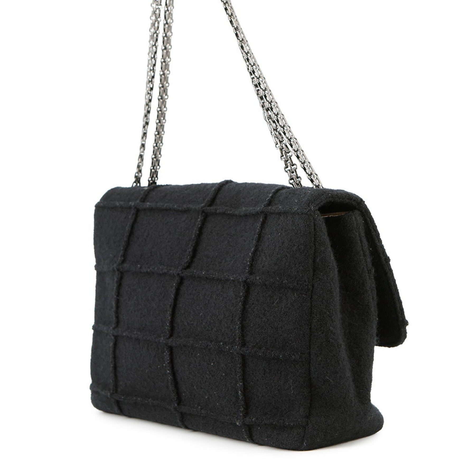 Chanel Chain Shoulder Bag 2.55 Chocolate Bar Felt