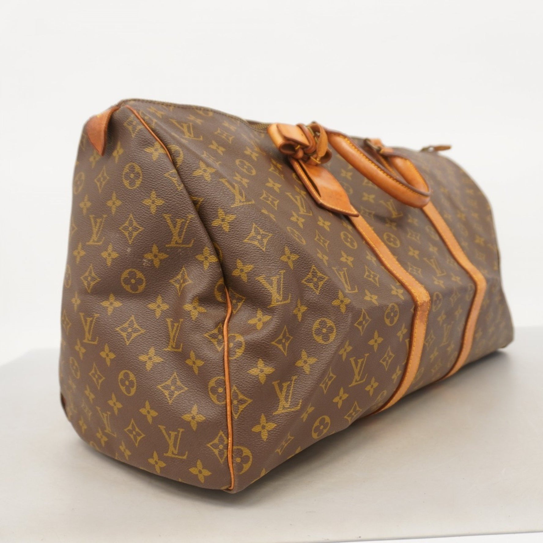 Louis Vuitton Monogram Keepall 55 Boston Bag M41424 Brown Men's and Women's