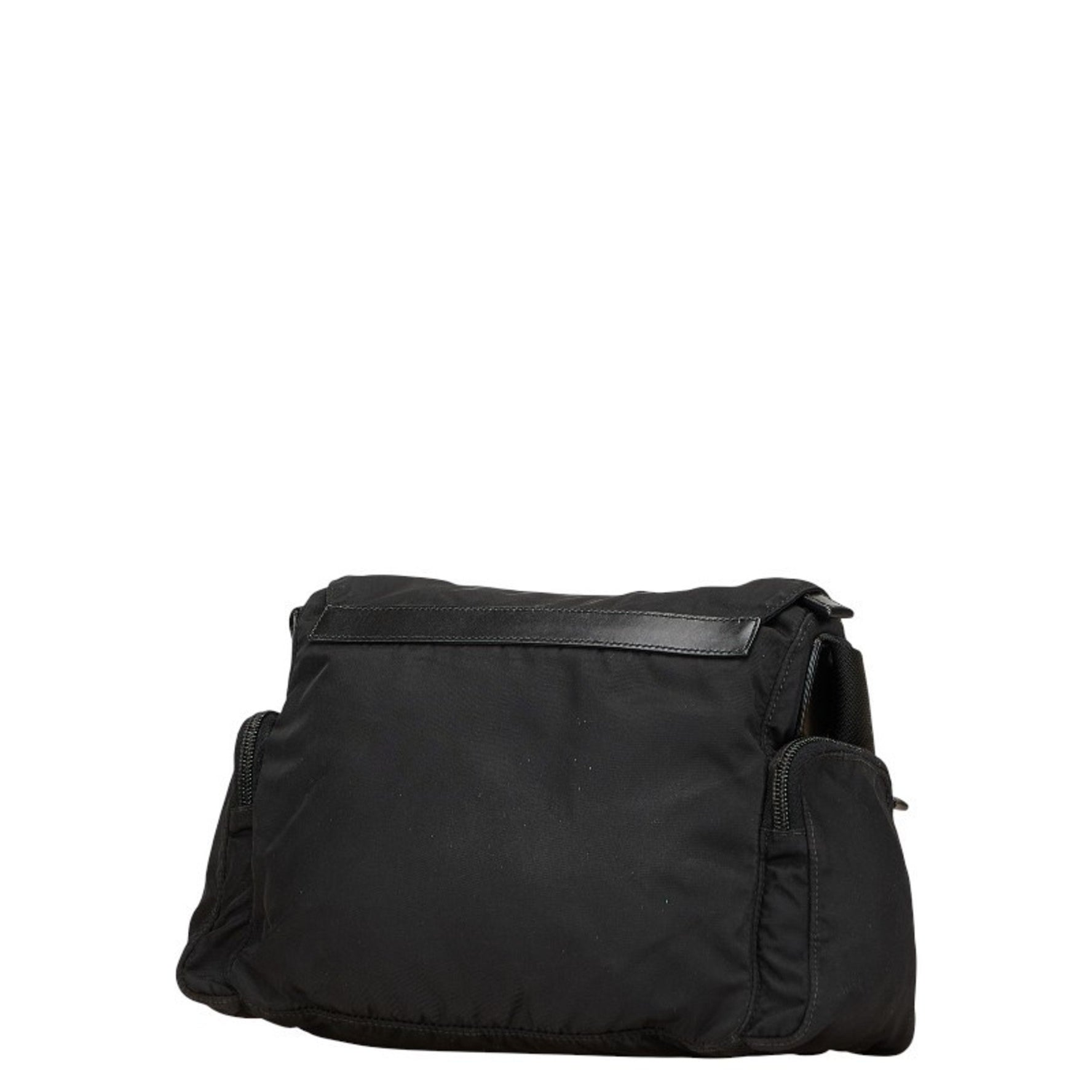 Prada Triangle Logo Plate Shoulder Bag Nylon