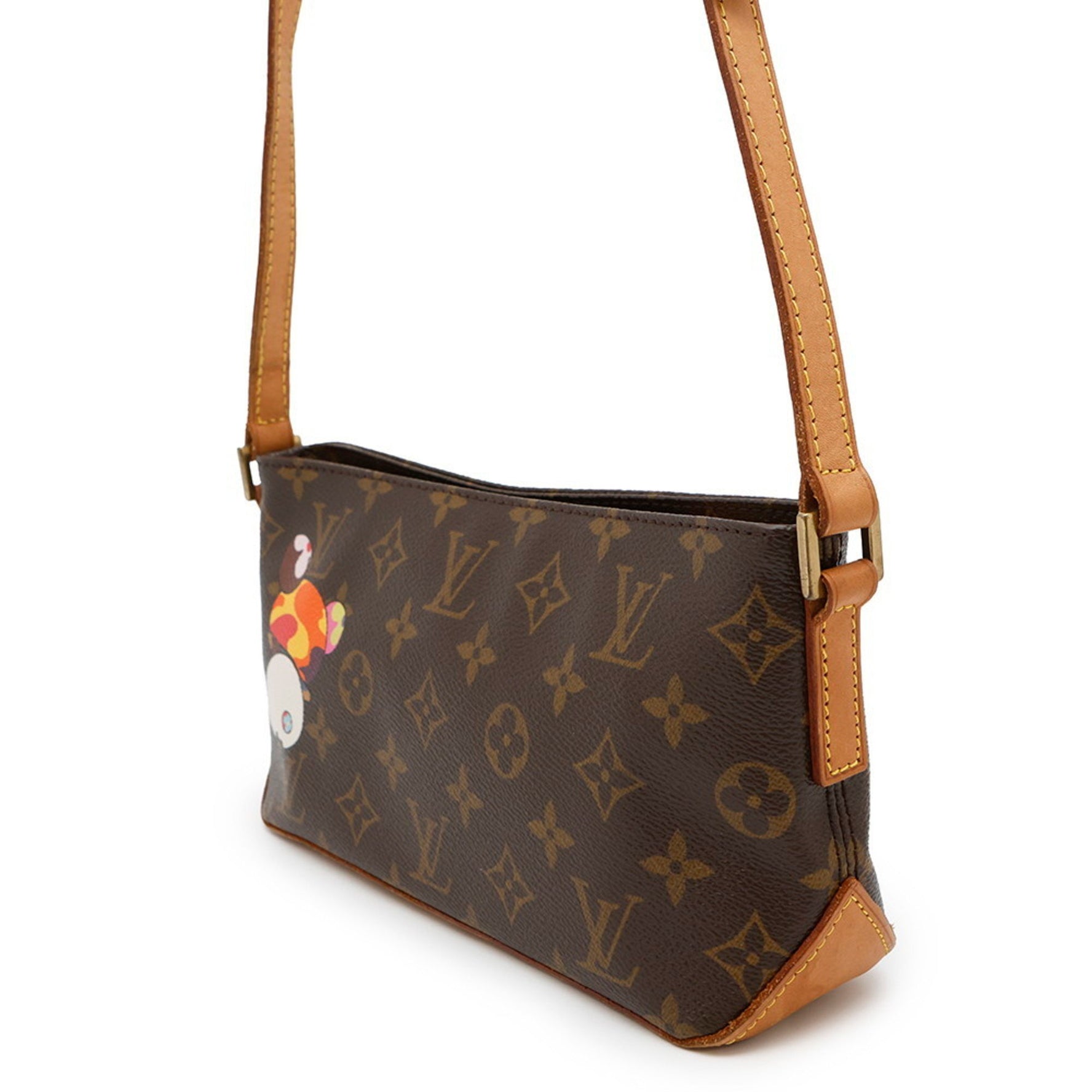 Louis Vuitton Monogram Shoulder Bag LV x TM Trotter a collaboration between and Takashi Murakami, featuring panda design