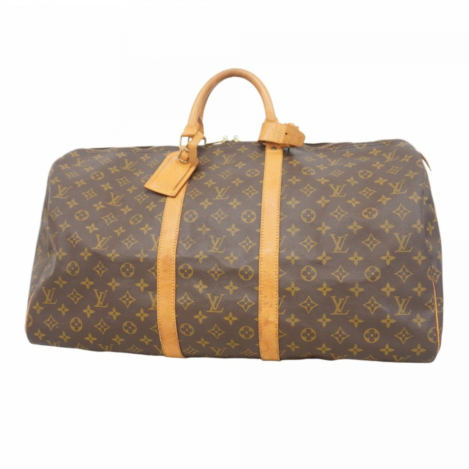 Louis Vuitton Monogram Keepall 55 Boston Bag Brown Men's and Women's