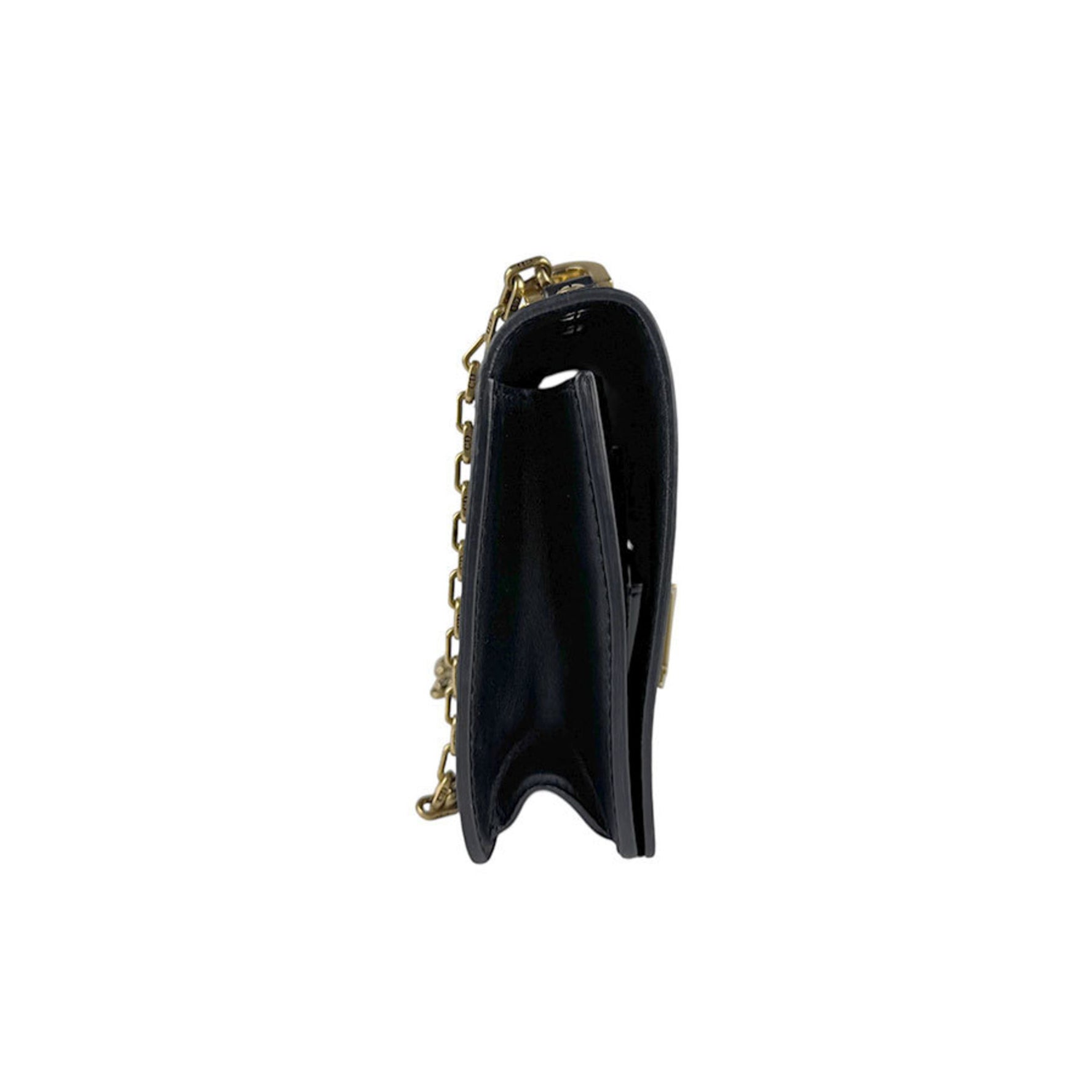 Christian Dior J'A DIOR Shoulder Bag, Leather, Metal, Black, Gold