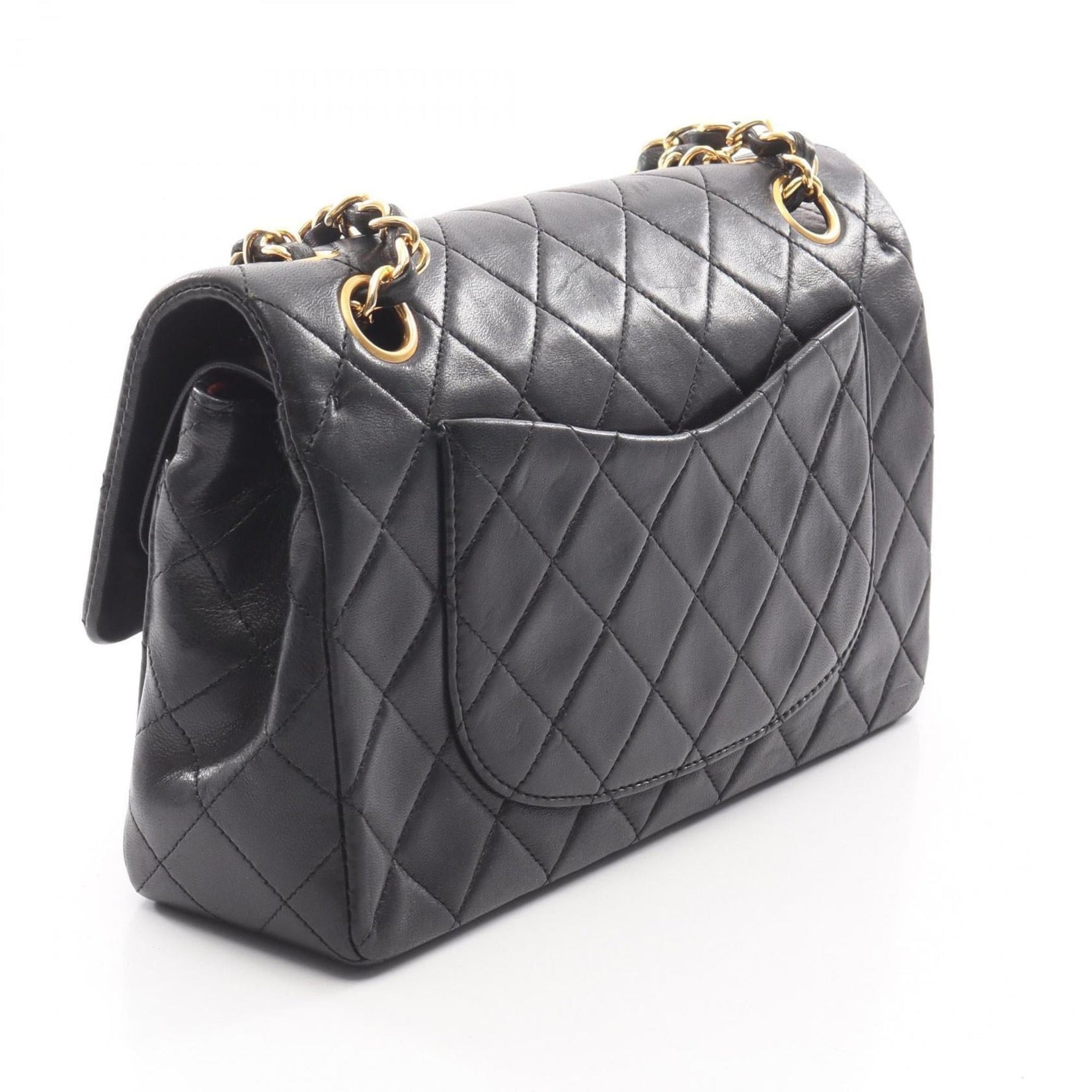 CHANEL Matelasse Double Flap Shoulder Bag in Lambskin Leather