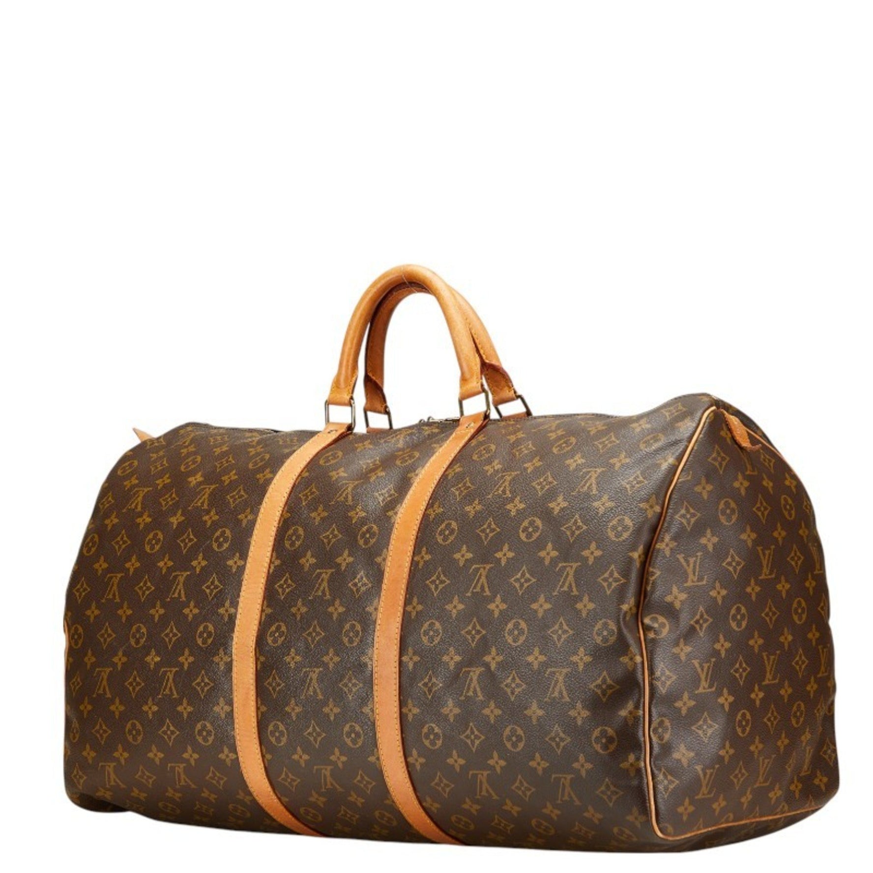 Louis Vuitton Monogram Keepall 60 Boston Bag/Travel Bag M41422 Brown PVC Leather Women's LOUIS VUITTON