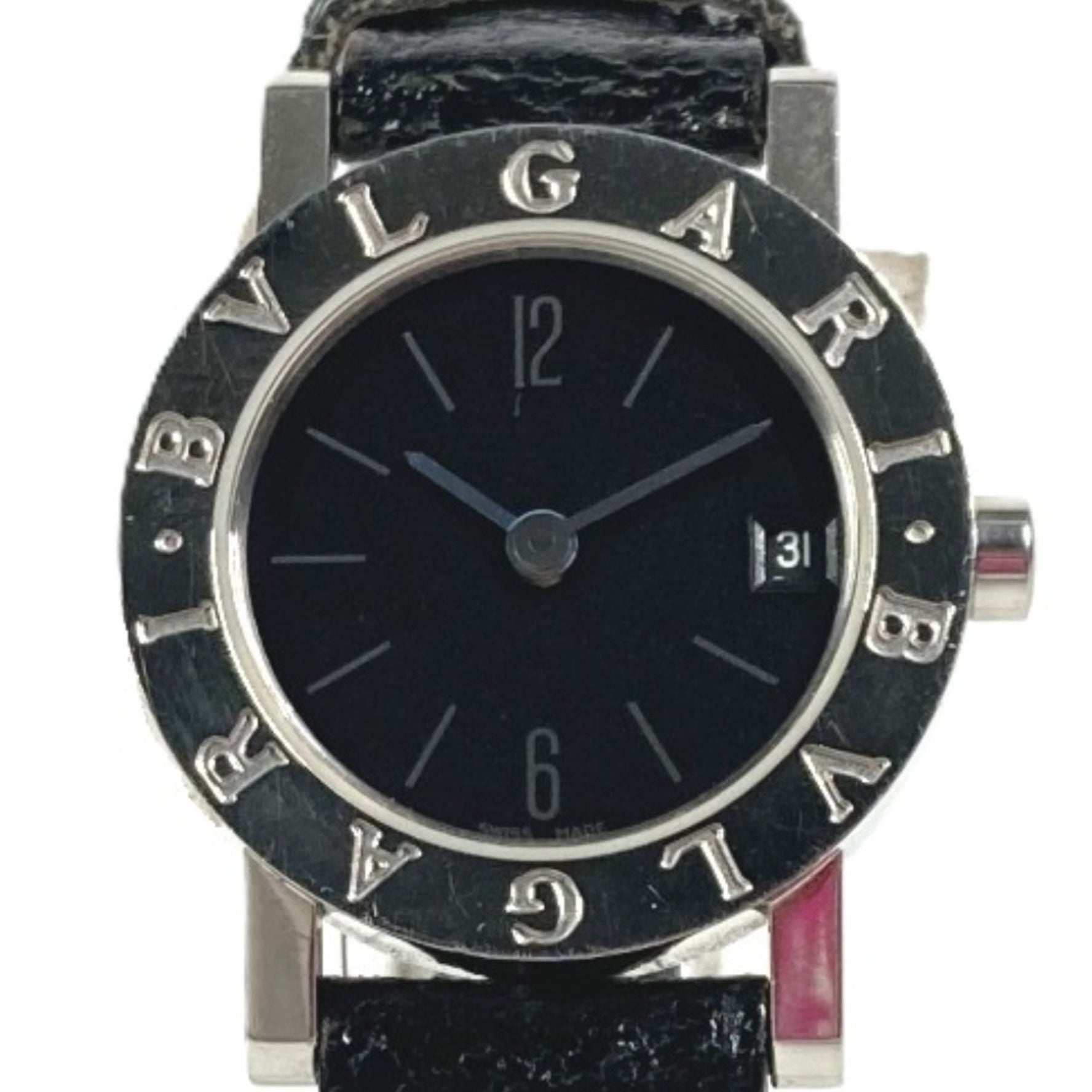 BVLGARI Bvlgari BB23SS Logo Women's Watch SS Leather Black