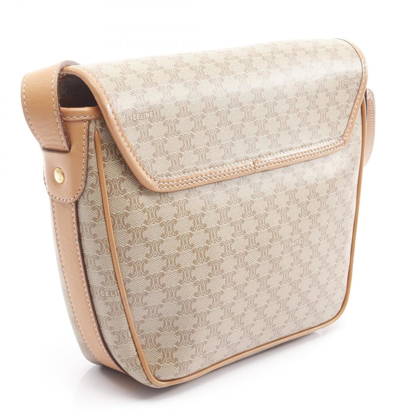 Celine Macadam shoulder bag, coated canvas and leather, beige brown