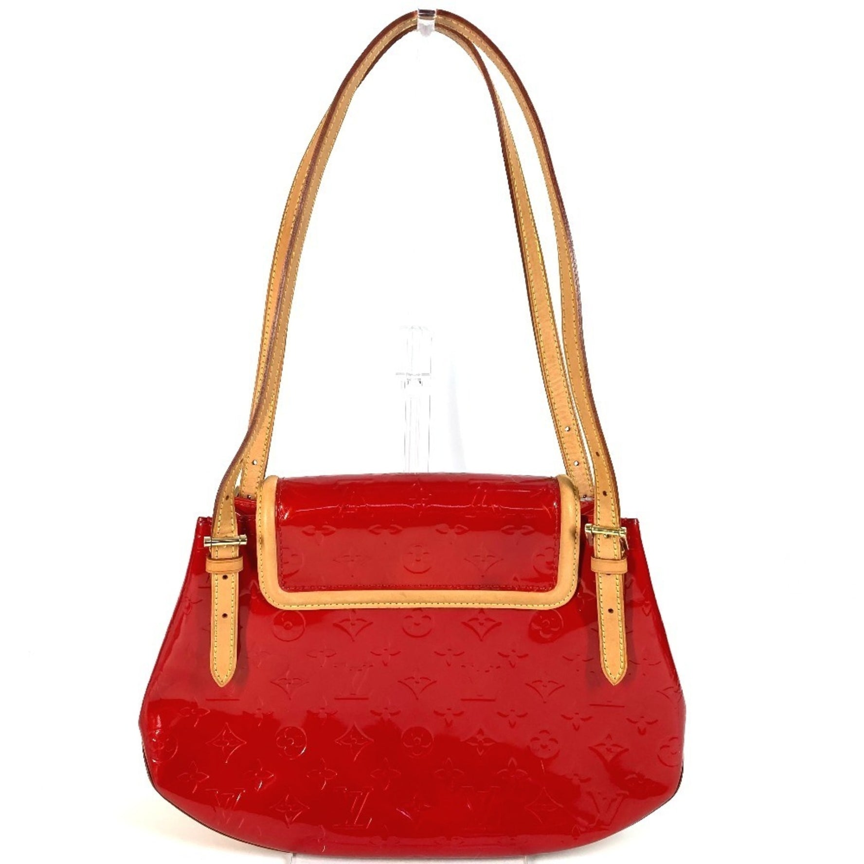 Louis Vuitton Monogram Vernis Skein Bay GM Bag Flap Shoulder Rouge Red