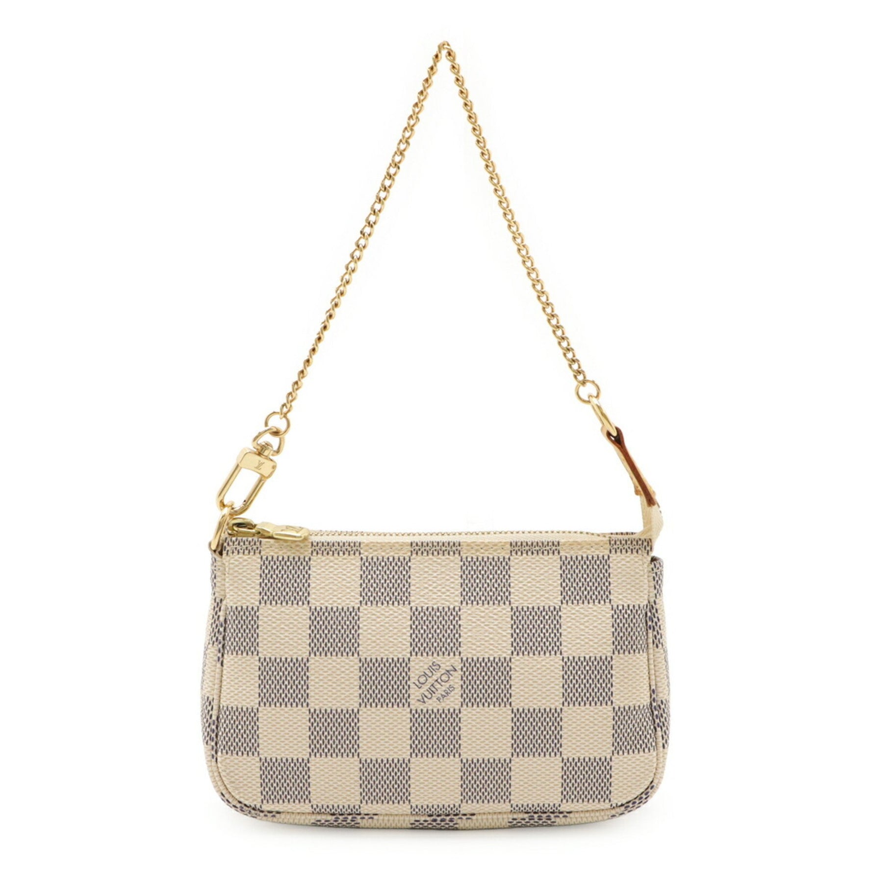 Louis Vuitton Damier Azur Mini Pochette Accessory Chain Pouch