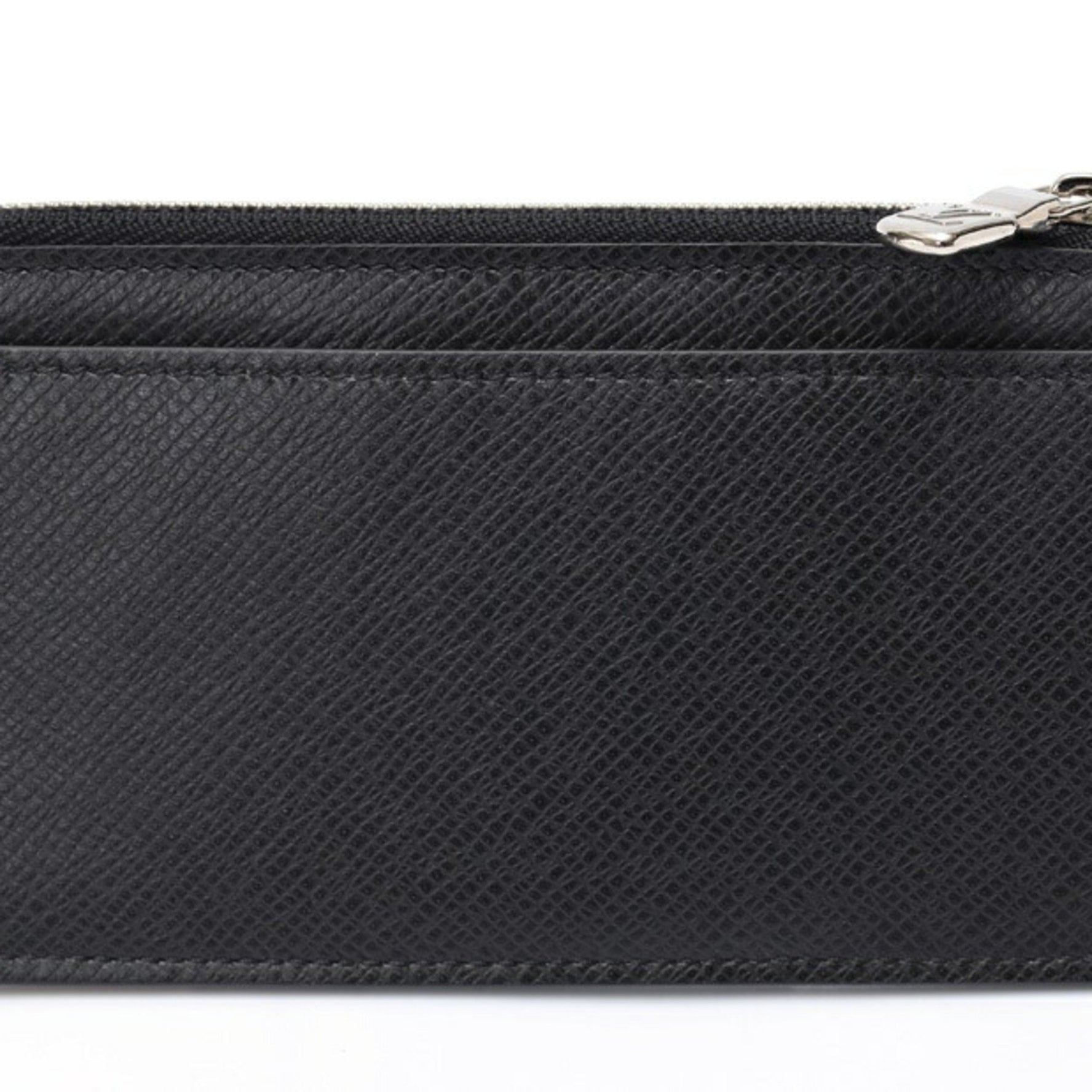 Louis Vuitton Coin Card Holder Zip Case Taiga Noir