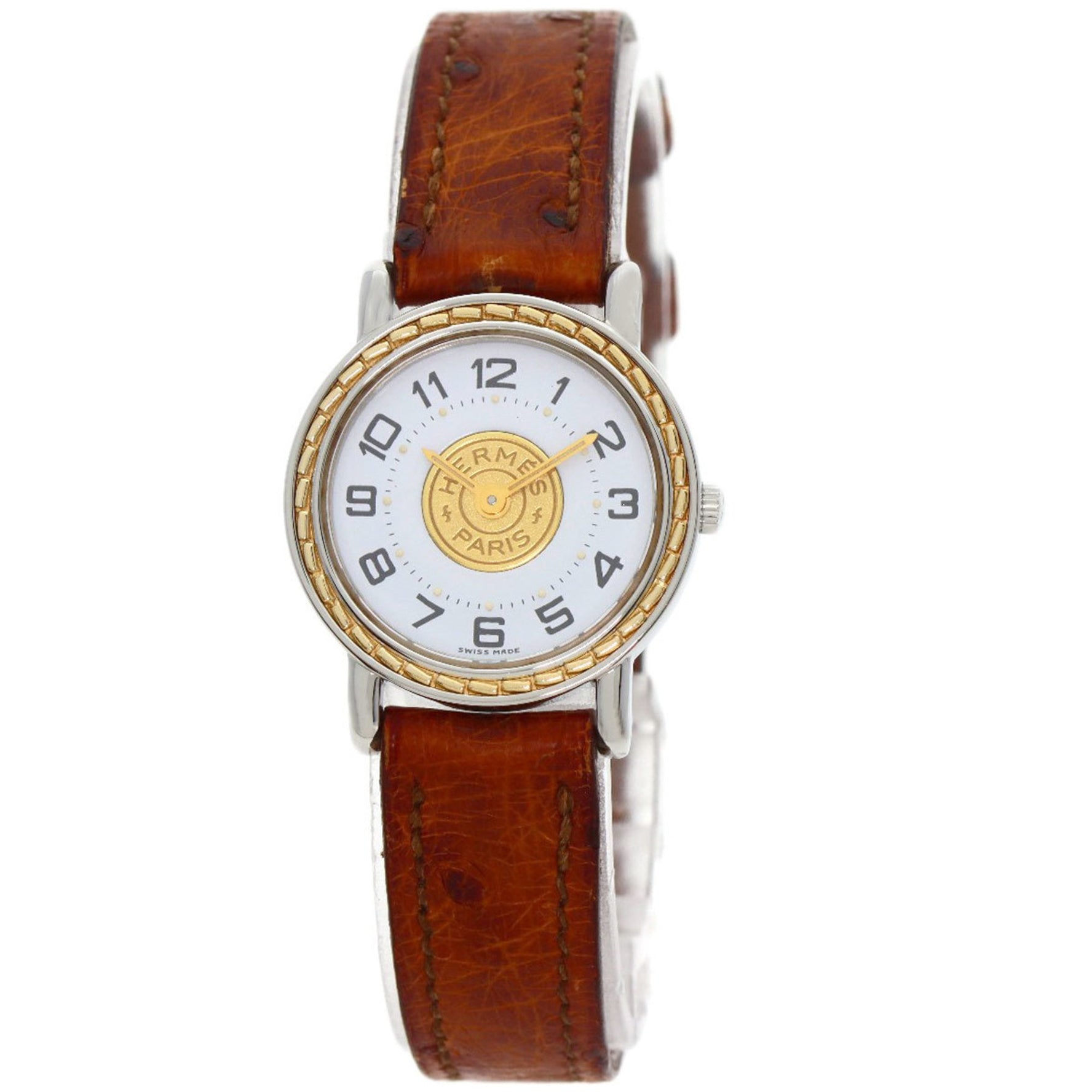 Hermes Serie watch stainless steel leather ladies HERMES