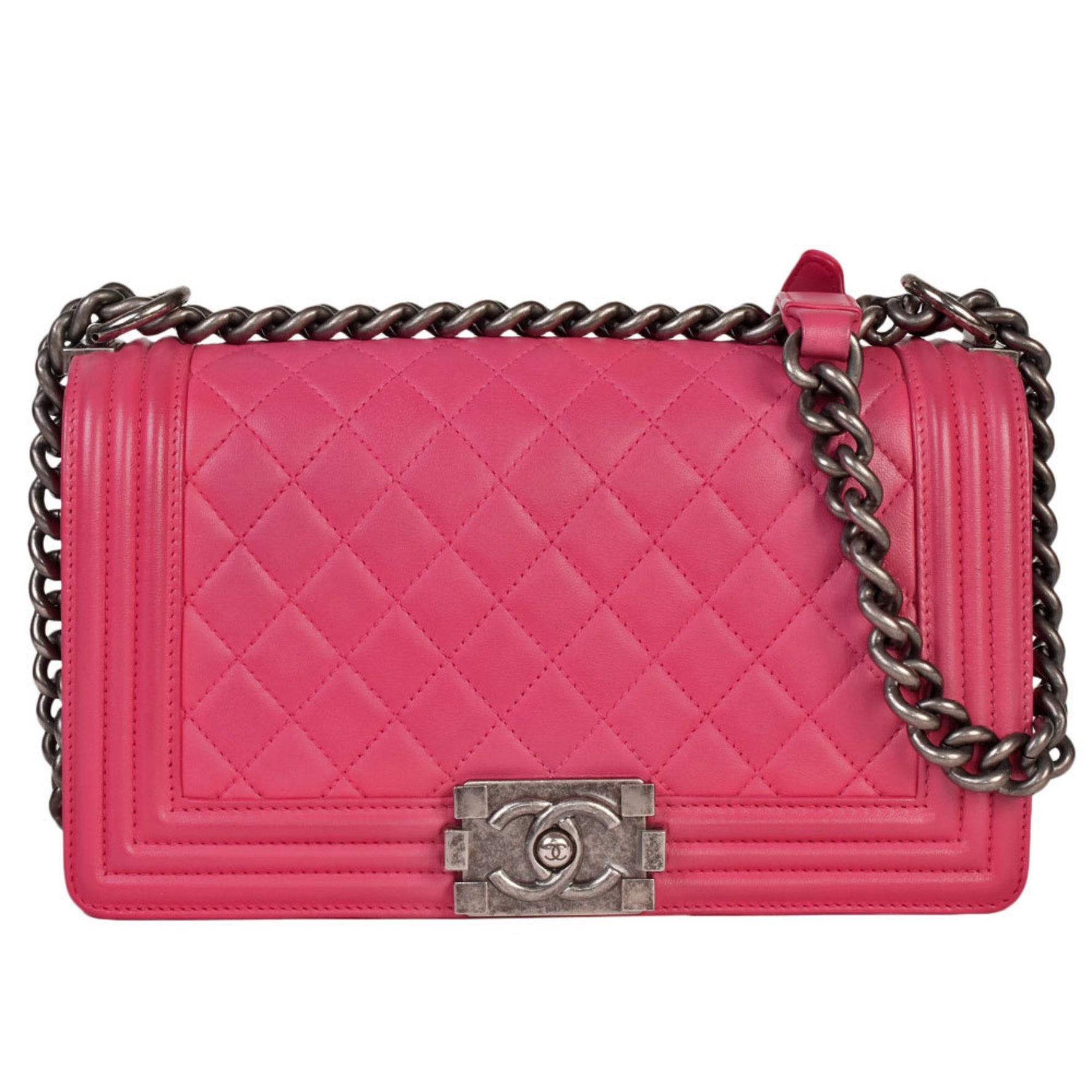 CHANEL Boy Matelasse Coco Mark Chain Shoulder Bag No. 19 (manufactured in 2014) Lambskin