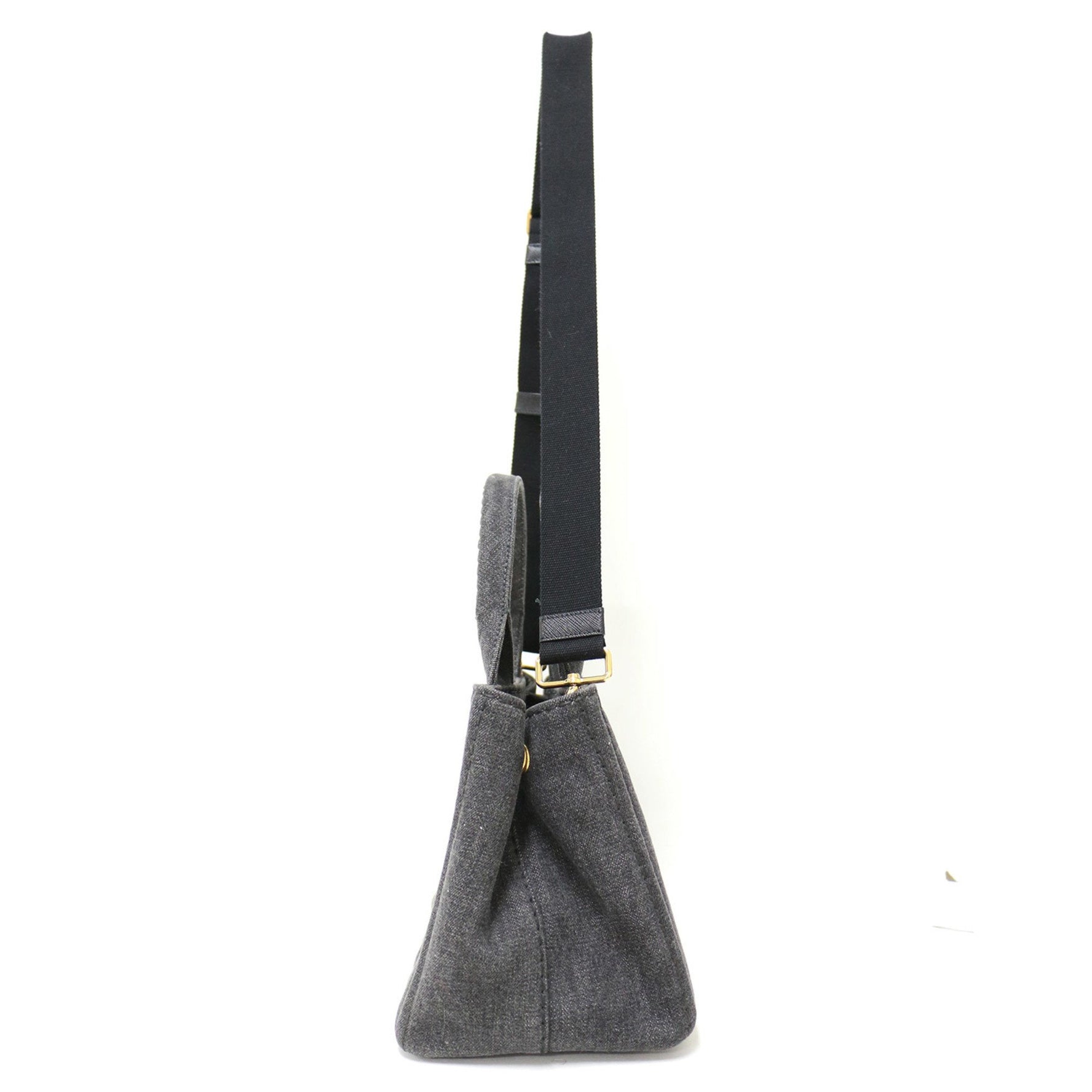 PRADA Prada Bag Black NERO Canapa Denim Tote 1BG439 CANAPA Handbag Shoulder Print Fashion