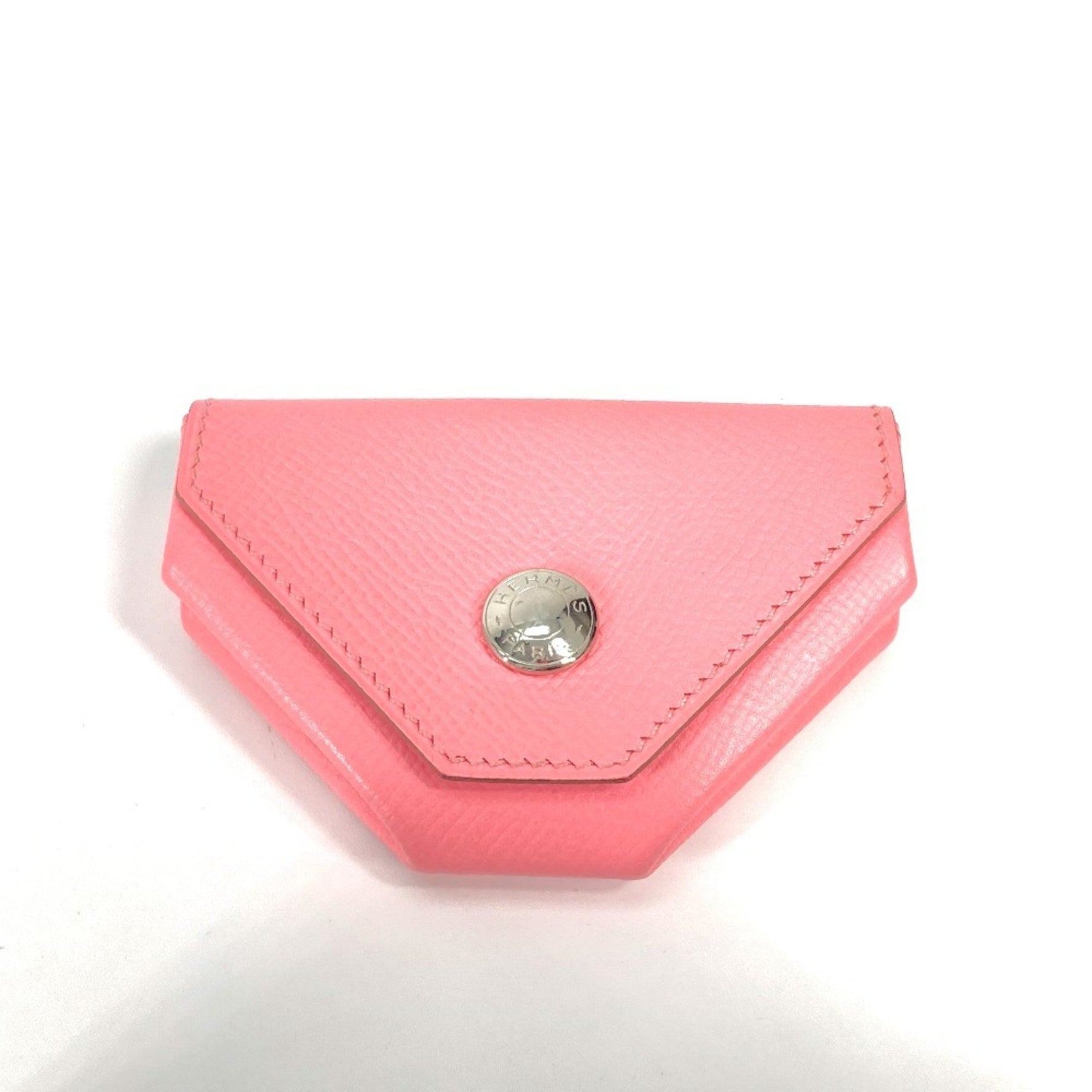 HERMES Levain Quatre Wallet, Coin Purse, Epsom Leather, Rose Confetti, Pink