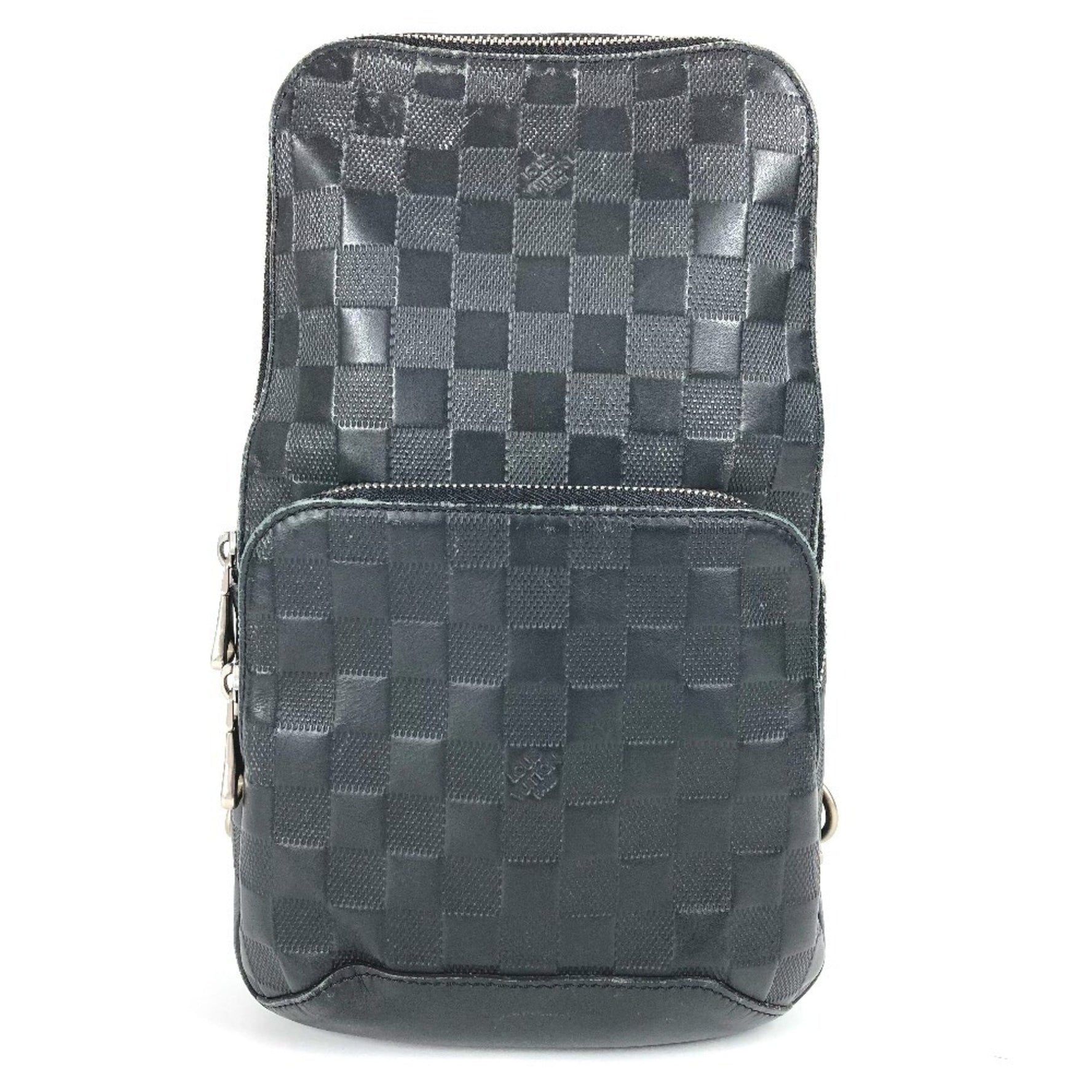 LOUIS VUITTON Damier Infini Avenue Sling Bag, Crossbody Shoulder Body Leather, Men's, Onyx, Black