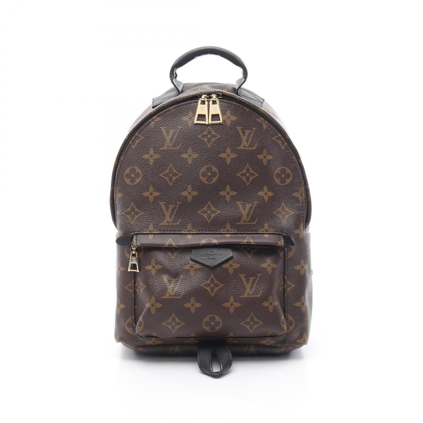 Louis Vuitton Palm Springs Backpack PM Monogram Coated Canvas Leather Brown Black