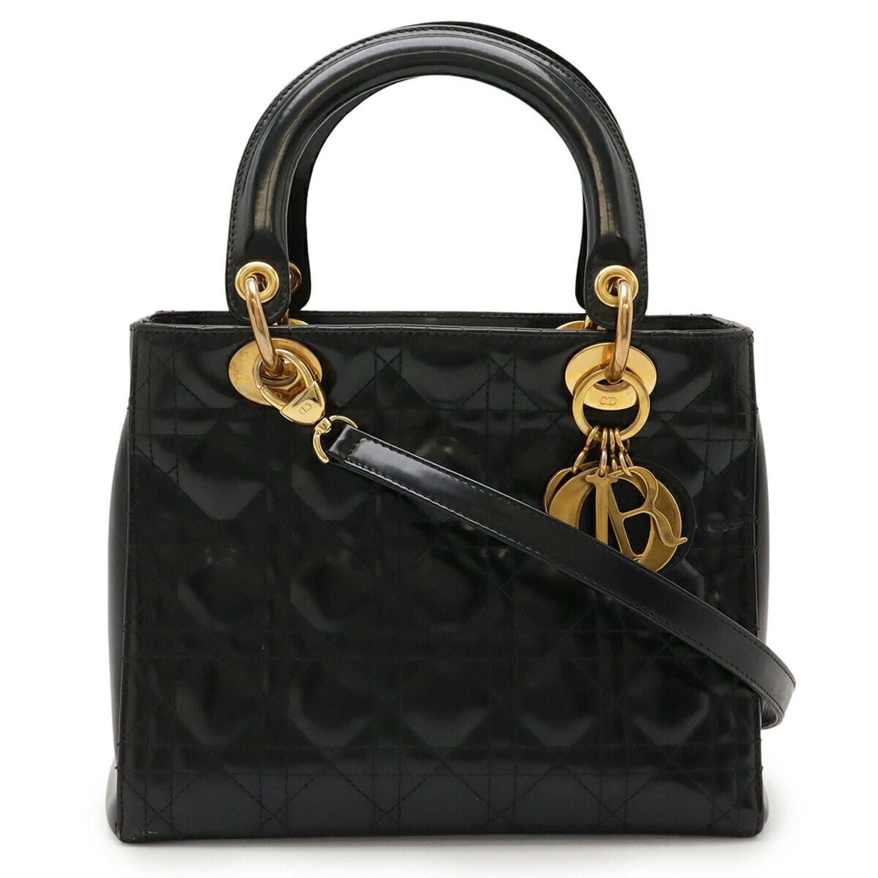 Christian Dior Lady Cannage handbag/shoulder bag in enamel