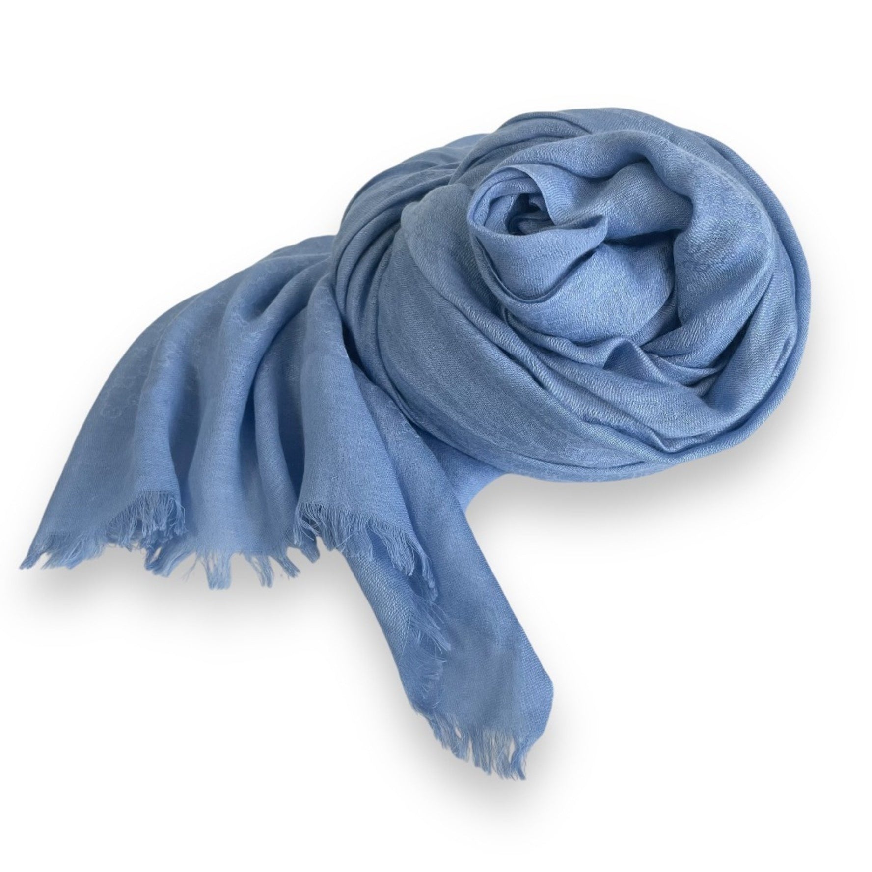 GUCCI GG pattern cashmere blend scarf shawl muffler blue women's