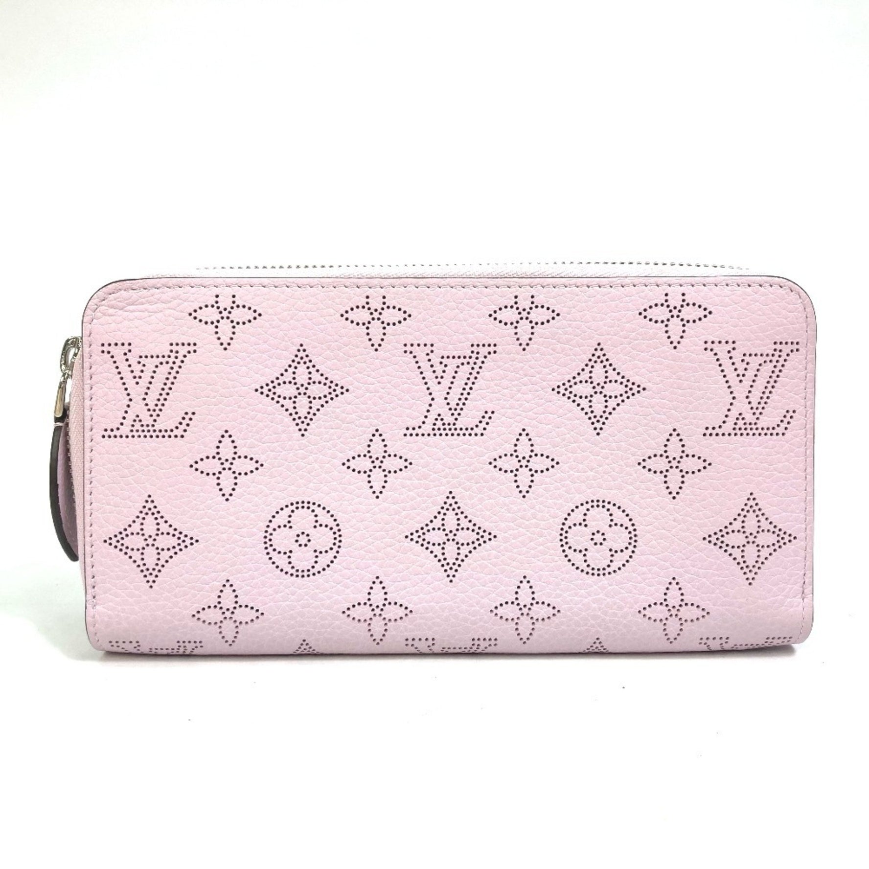 Louis Vuitton Monogram Mahina Zippy Wallet, Round Zip Long Leather, Mauve/Purple, Like New