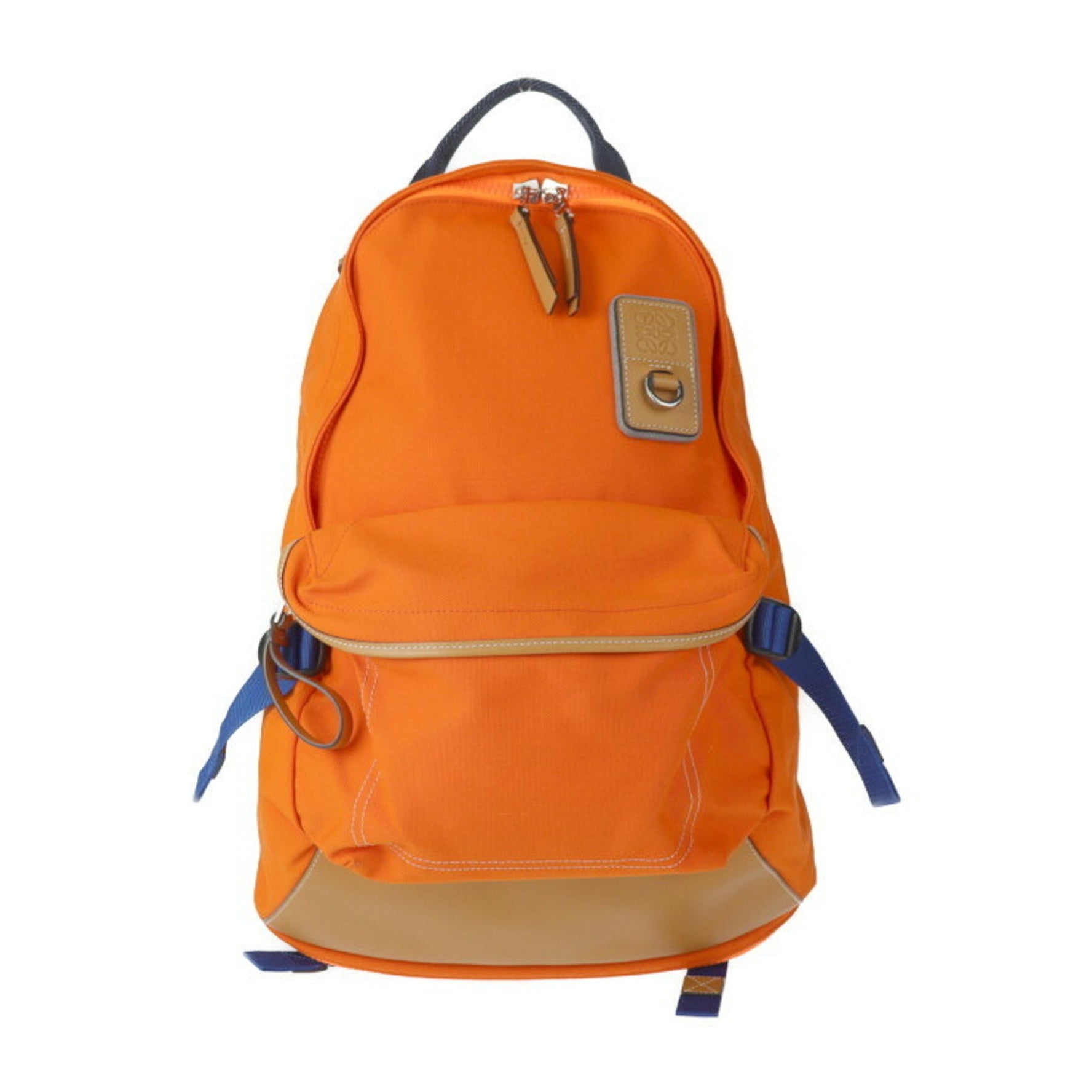 Loewe LOEWE Eye/LOEWE Nature Backpack/Daypack 301.50.NU40 Canvas and Leather Backpack in Orange, Brown, Blue (R2405123007019)