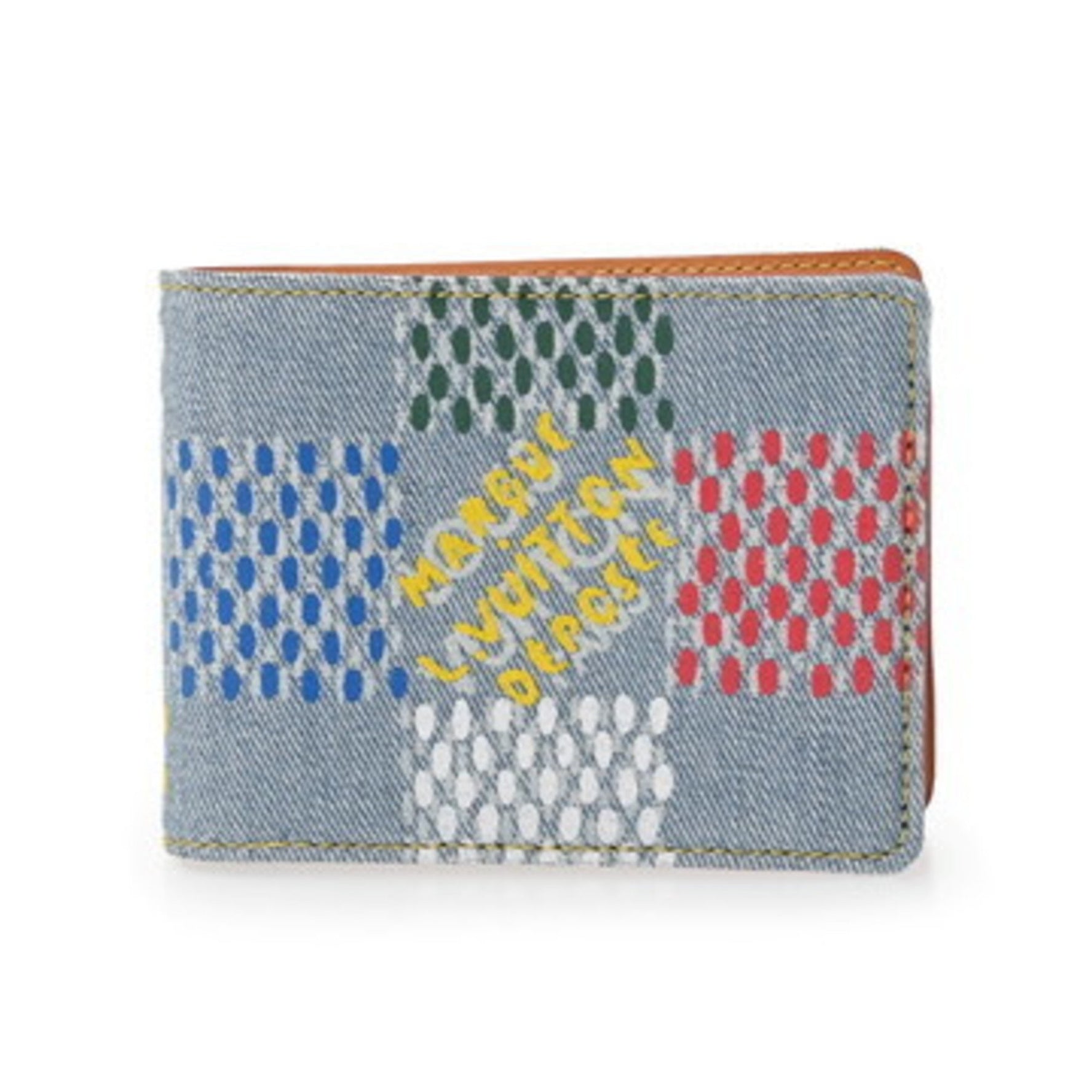 LOUIS VUITTON Damier Portefeuille Myrtle Blue Unisex LV Birds Denim Billfold Brand New Ginzo