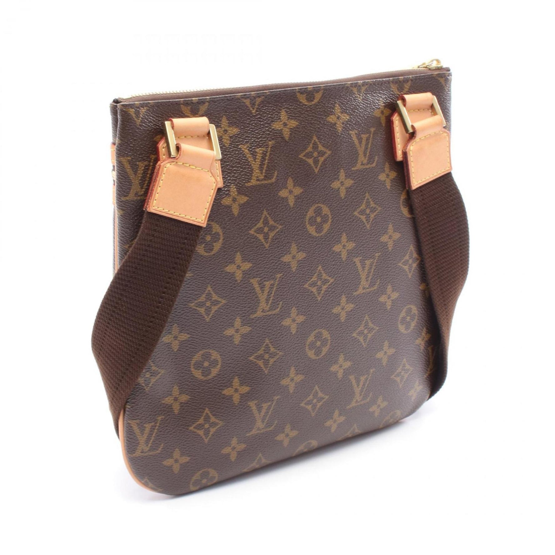Louis Vuitton Pochette Bosphore Shoulder Bag, Coated Canvas and Leather, Monogram, Brown