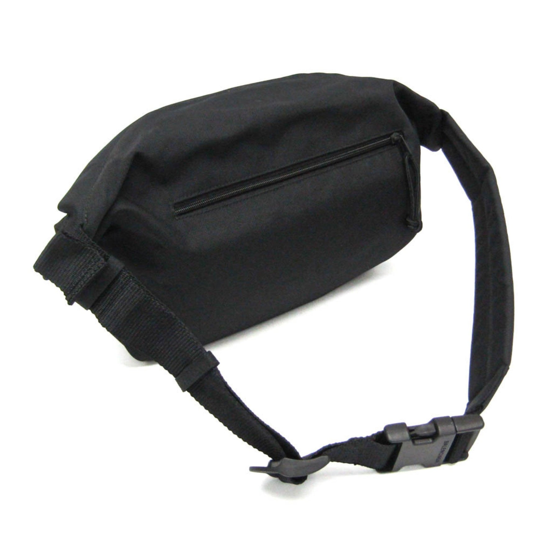 Balenciaga Logo Women,Men Nylon Canvas Fanny Pack,Sling Bag Black
