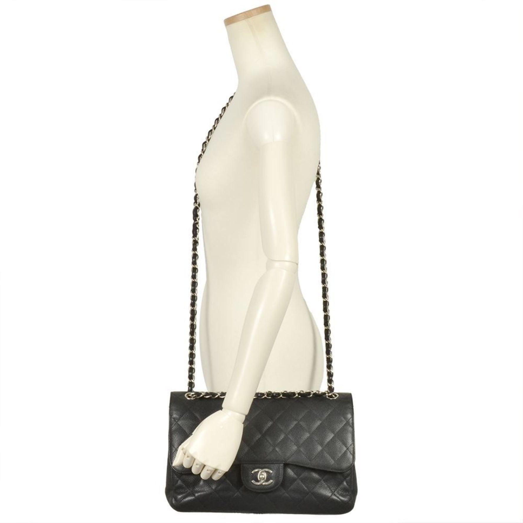 CHANEL Matelasse 30 Shoulder Bag Caviar Skin Double Flap Large Size 16 Series