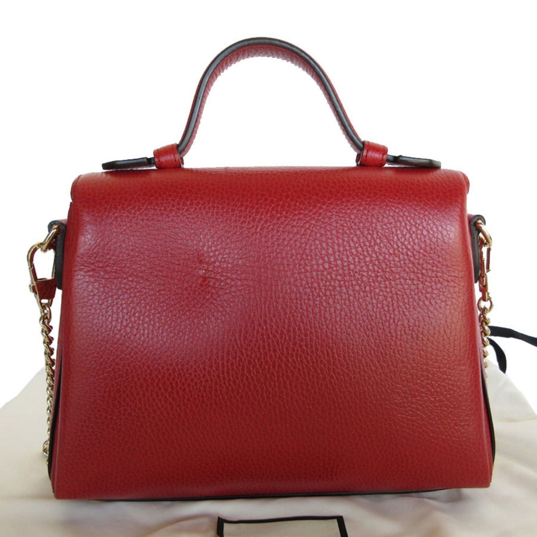 GUCCI Handbag Shoulder Bag Interlocking G Leather Red Women's s0306a
