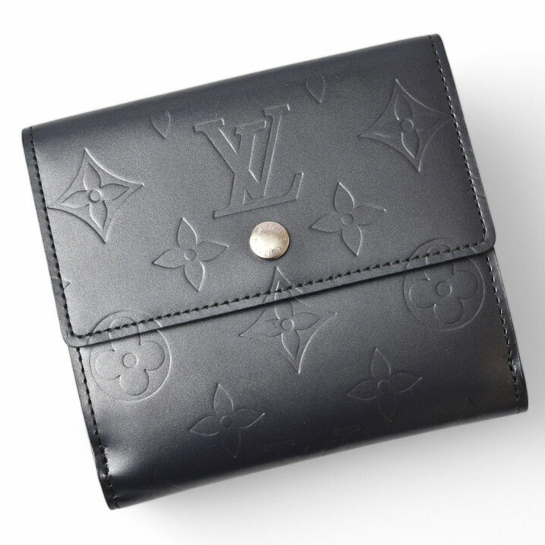 Louis Vuitton Wallet Bi-fold LOUIS VUITTON Folding Porto Monnaie Carte Credit Double Blue M65115