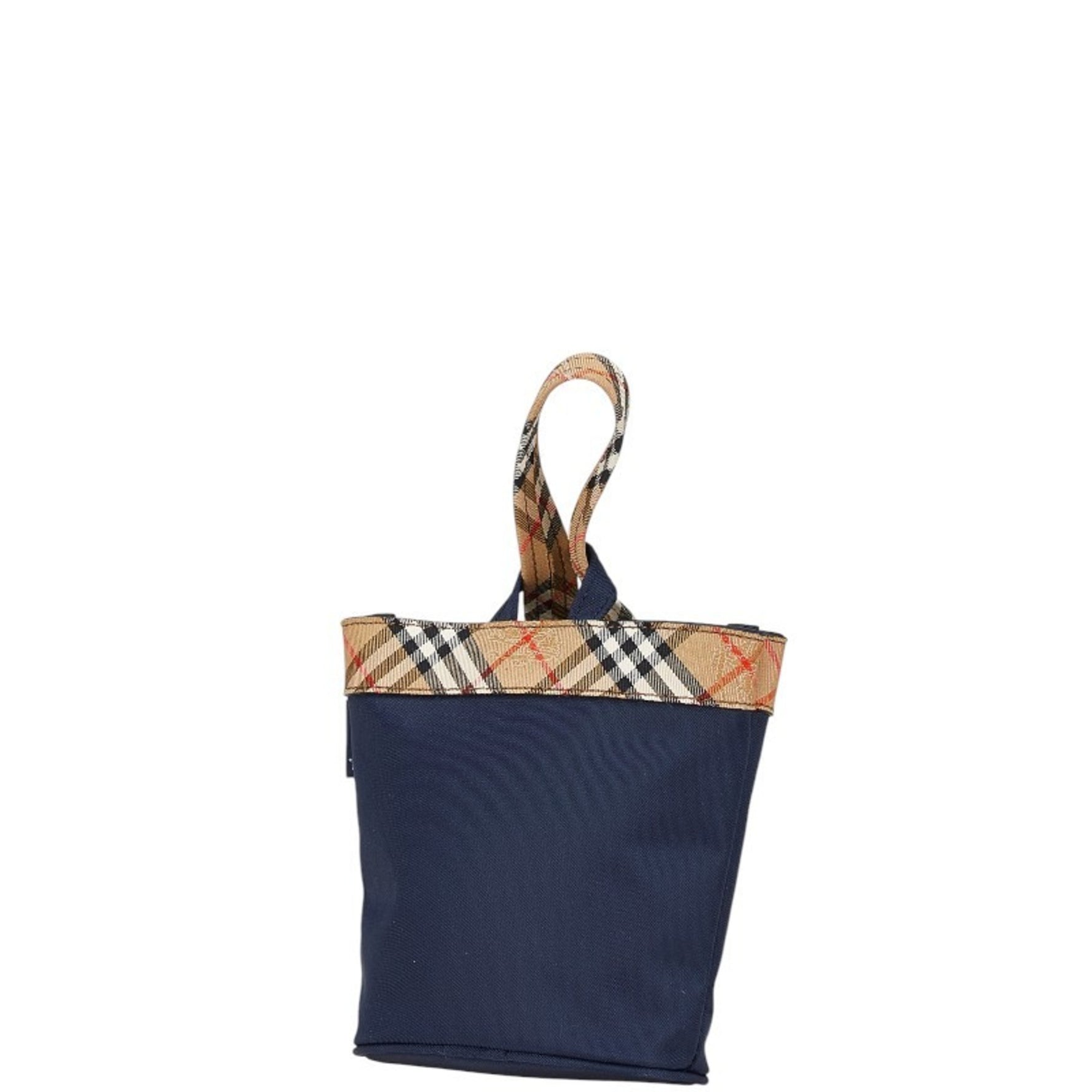 Burberry Nova Check Shadow Horse Pouch Navy Multicolor Nylon Women's BURBERRY
