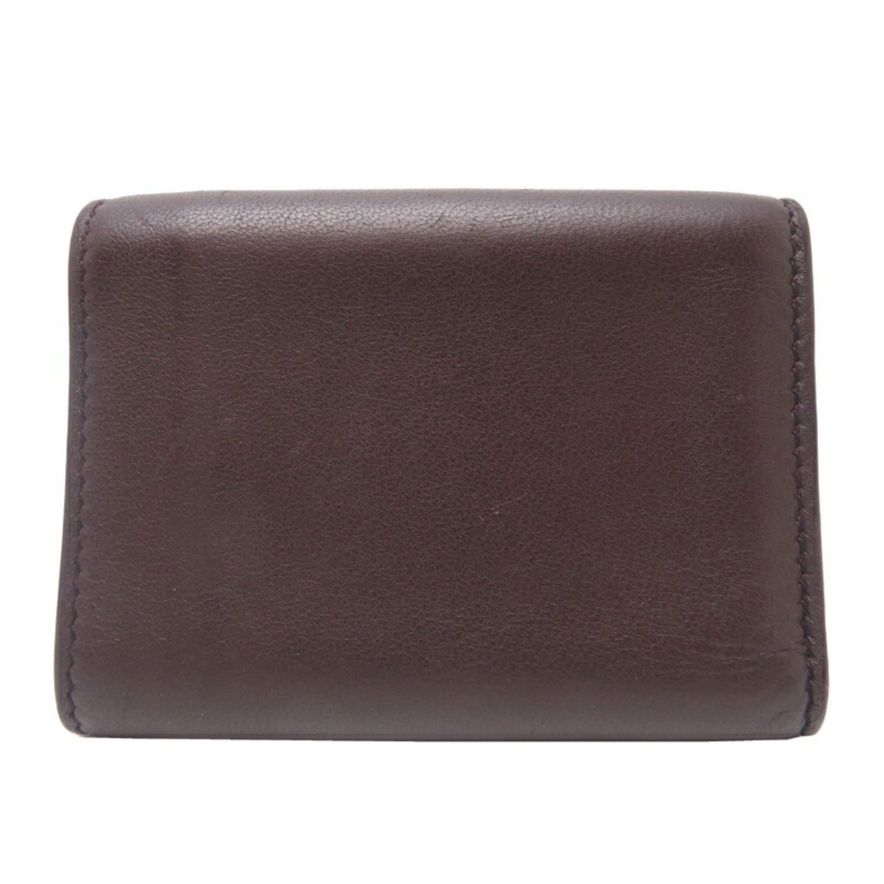 Bottega Veneta Treciato Compact Wallet Tri-fold Leather in Bordeaux (Brown)