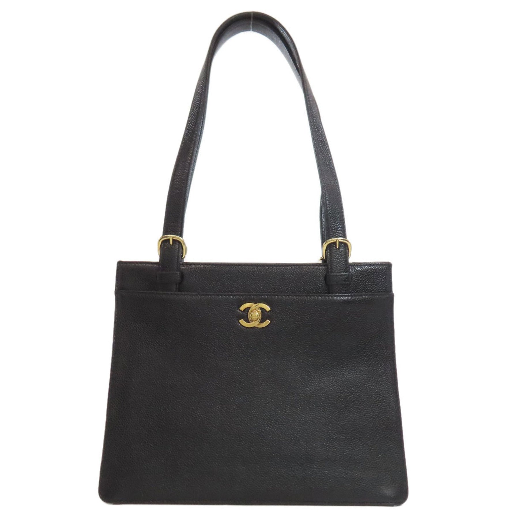 Chanel Coco Mark Gold Hardware Tote Bag in Grained Calfskin