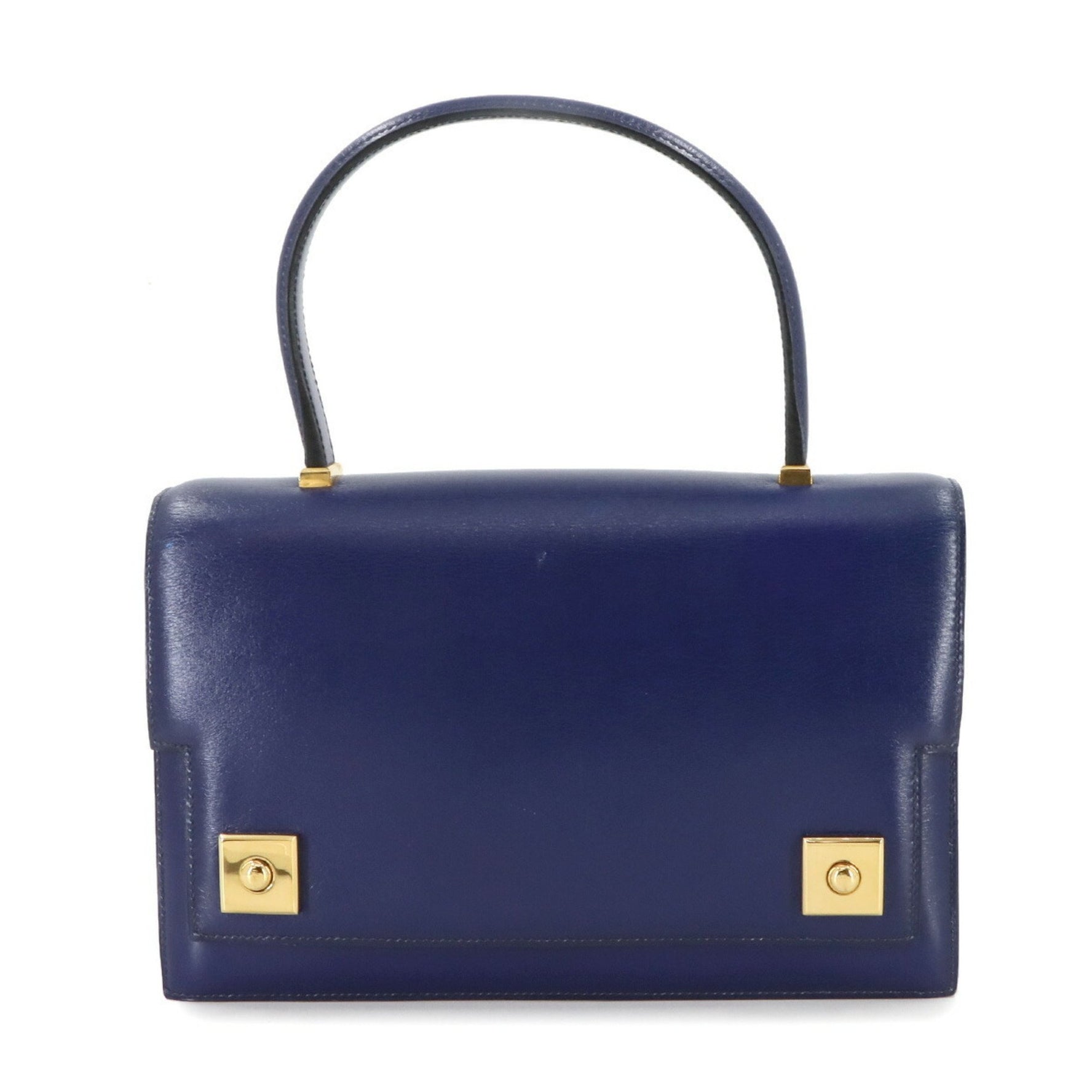 Hermes Hermès Piano Handbag, Box Calf Leather, XXL Stamp, Gold Hardware, Made in 1982