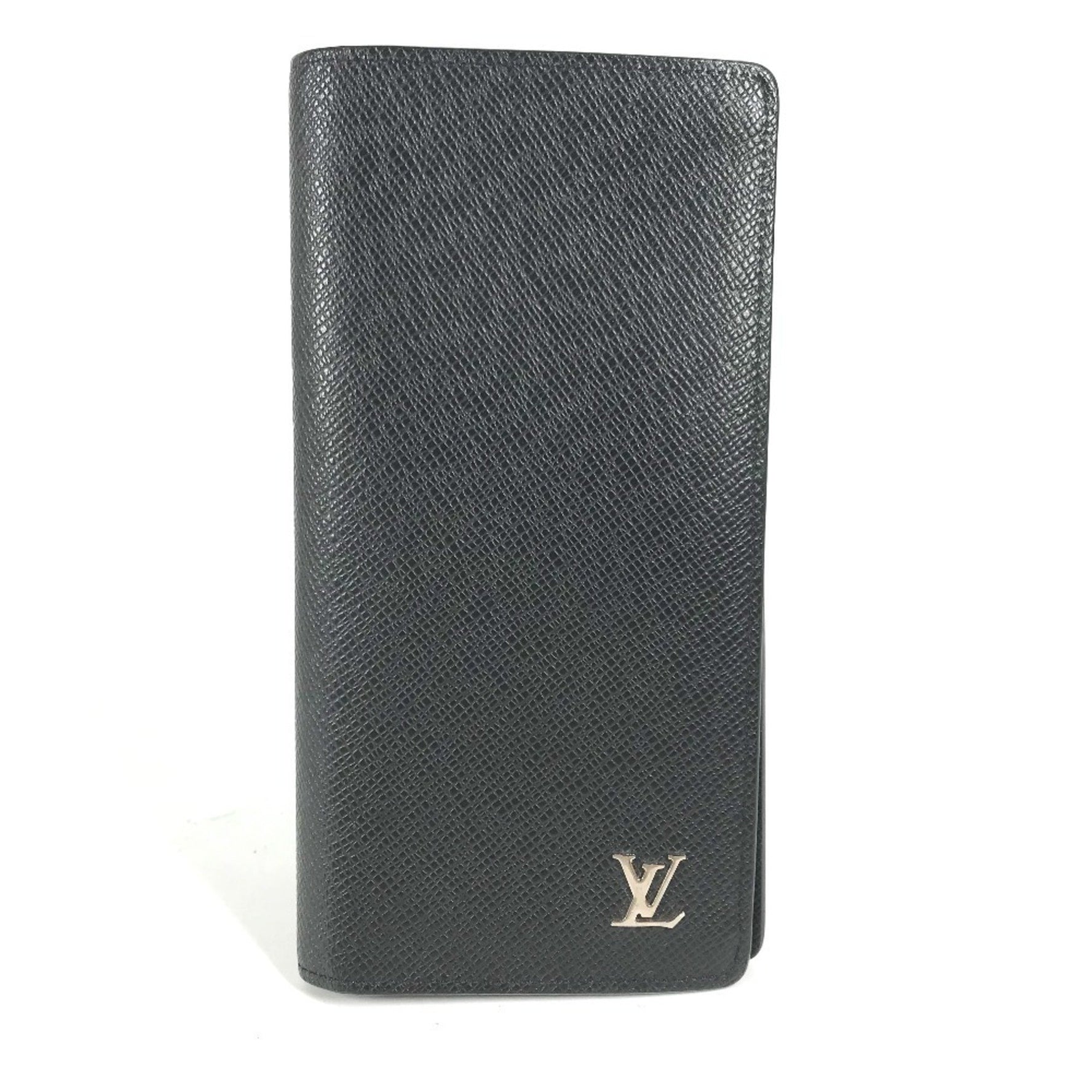 LOUIS VUITTON M30501 Taiga Portefeuille Brazza Long Wallet in Leather, Men's, Ardoise, Black, Like New