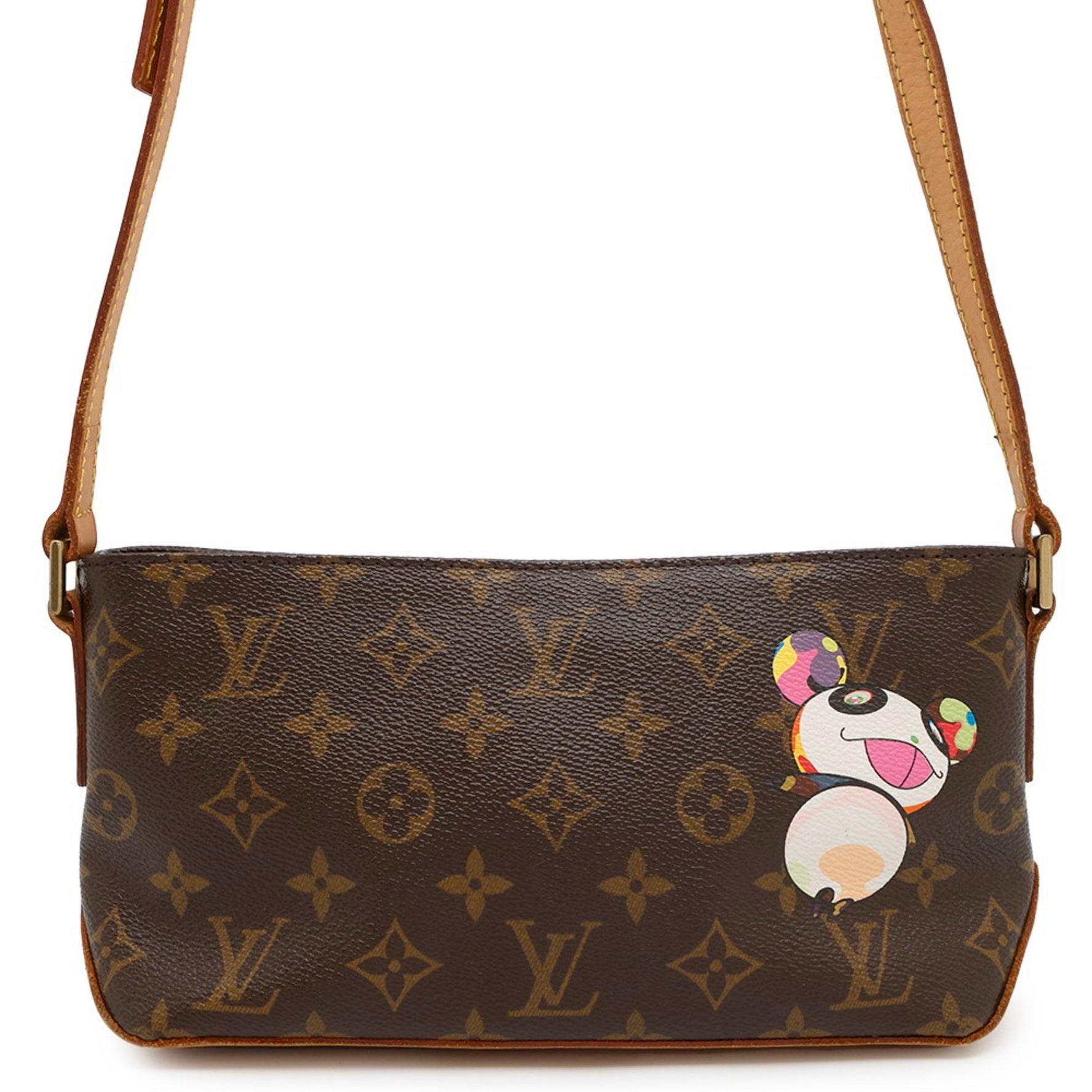 Louis Vuitton Monogram Shoulder Bag LV x TM Trotter a collaboration between and Takashi Murakami, featuring panda design