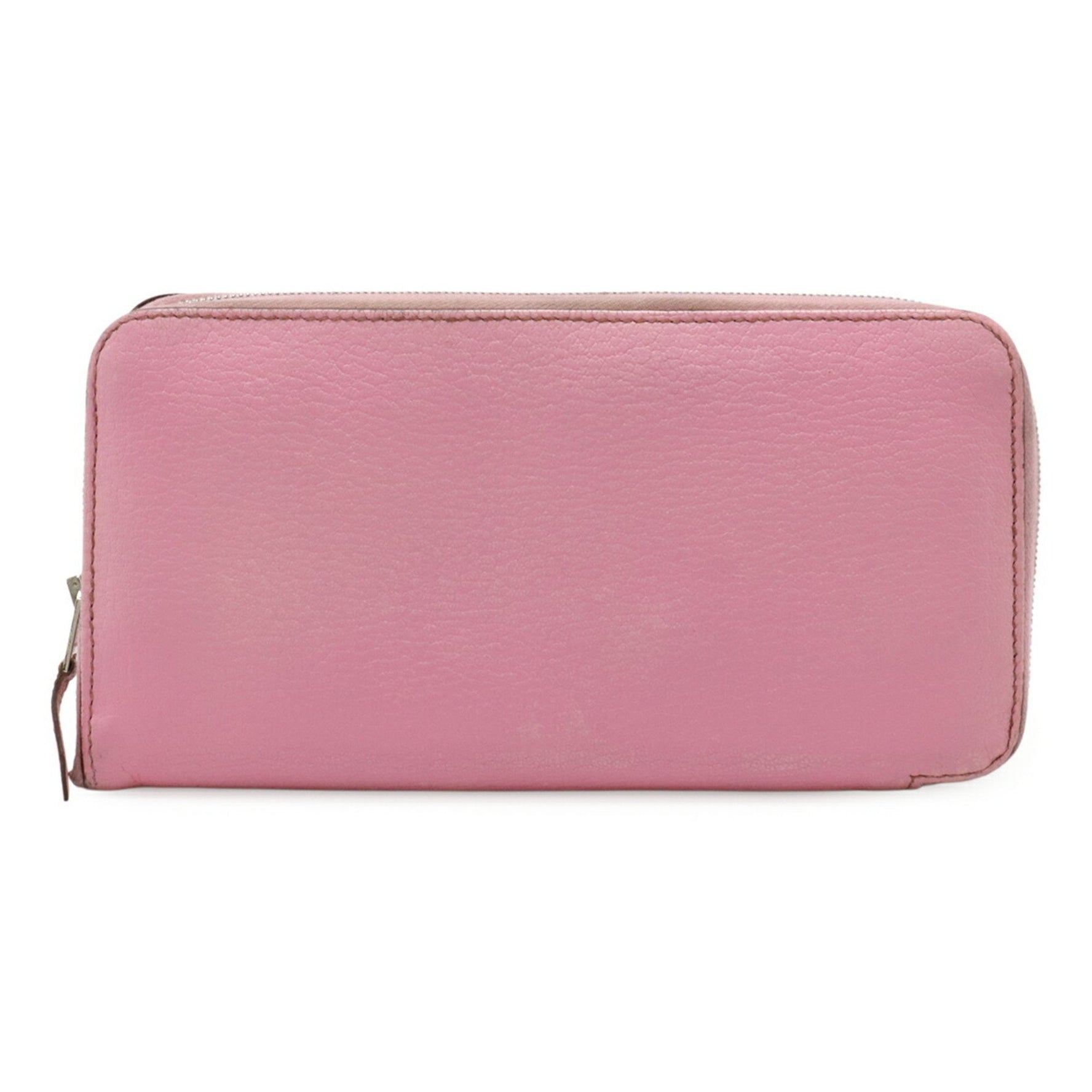 HERMES Azap Long All Leather Round Wallet Chevre □M Engraved