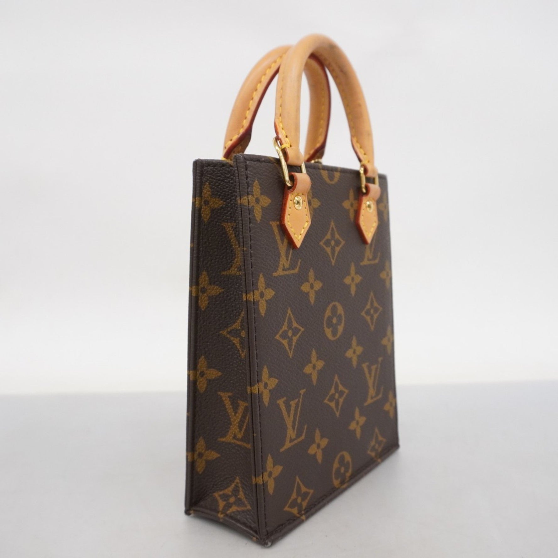 Louis Vuitton Monogram Petite Sac Plat handbag M81295 Brown Women's