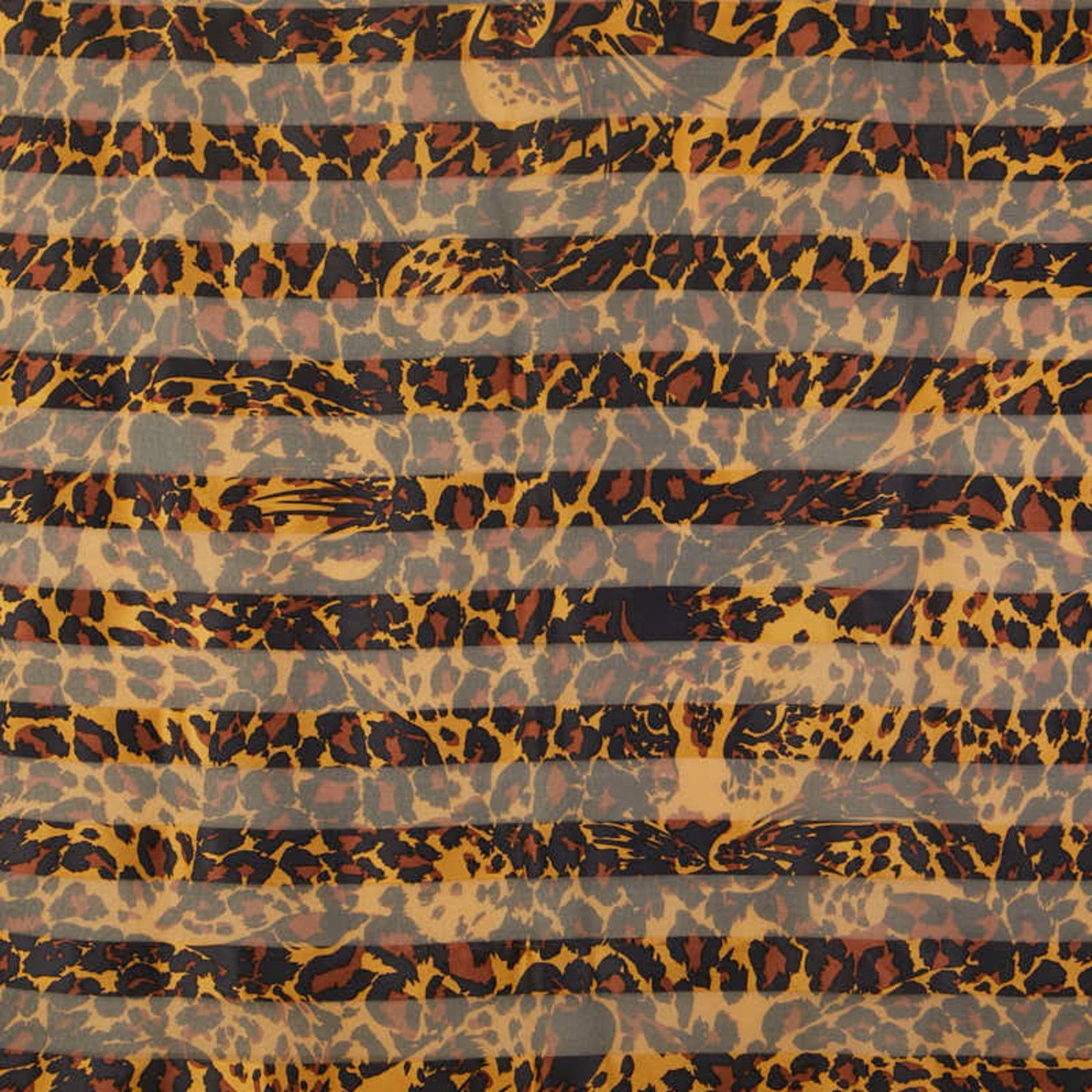 Saint Laurent Leopard Print Scarf, Brown and Black Silk