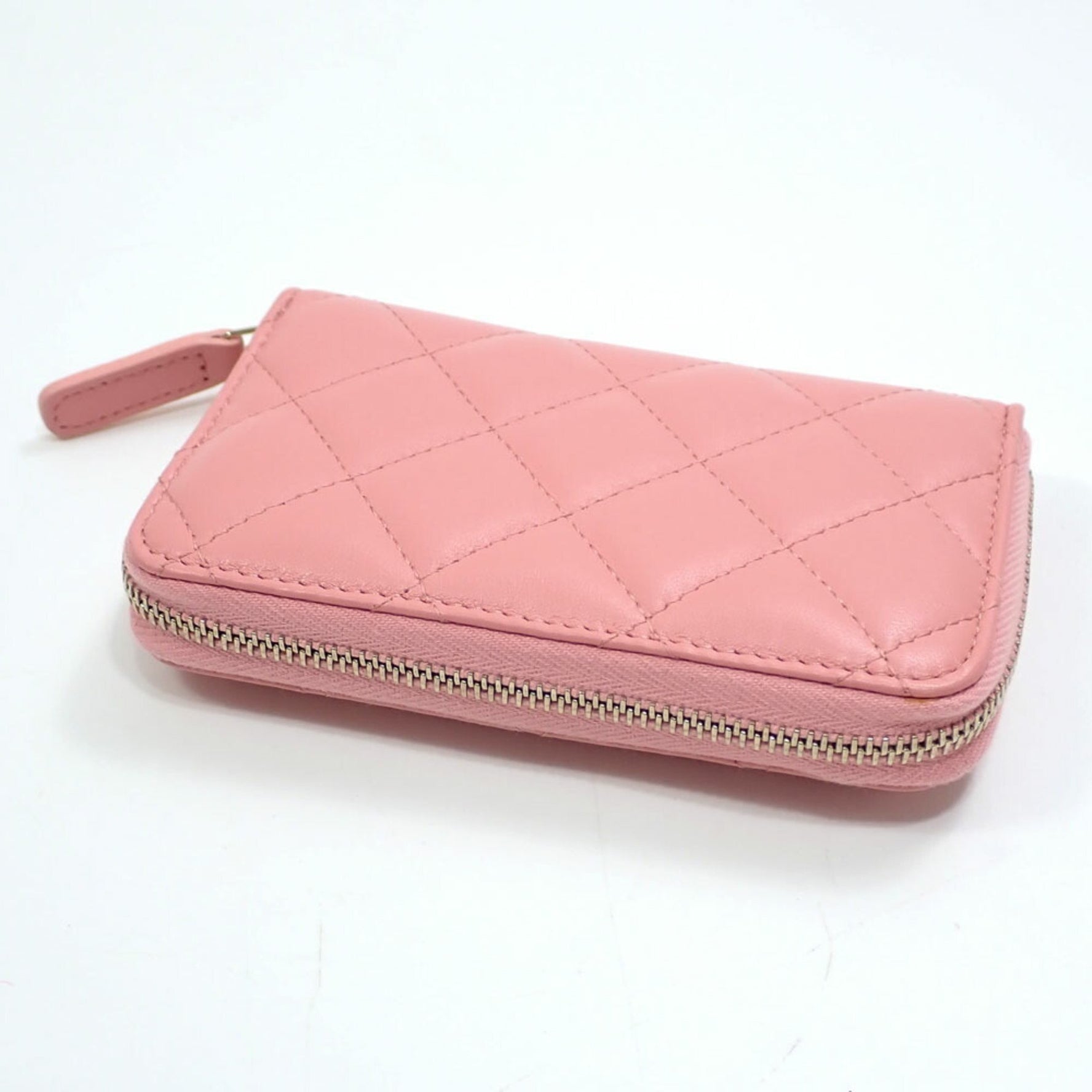 Chanel Matelasse Coin Case, Lambskin, Genuine Leather, Coco Mark, Purse