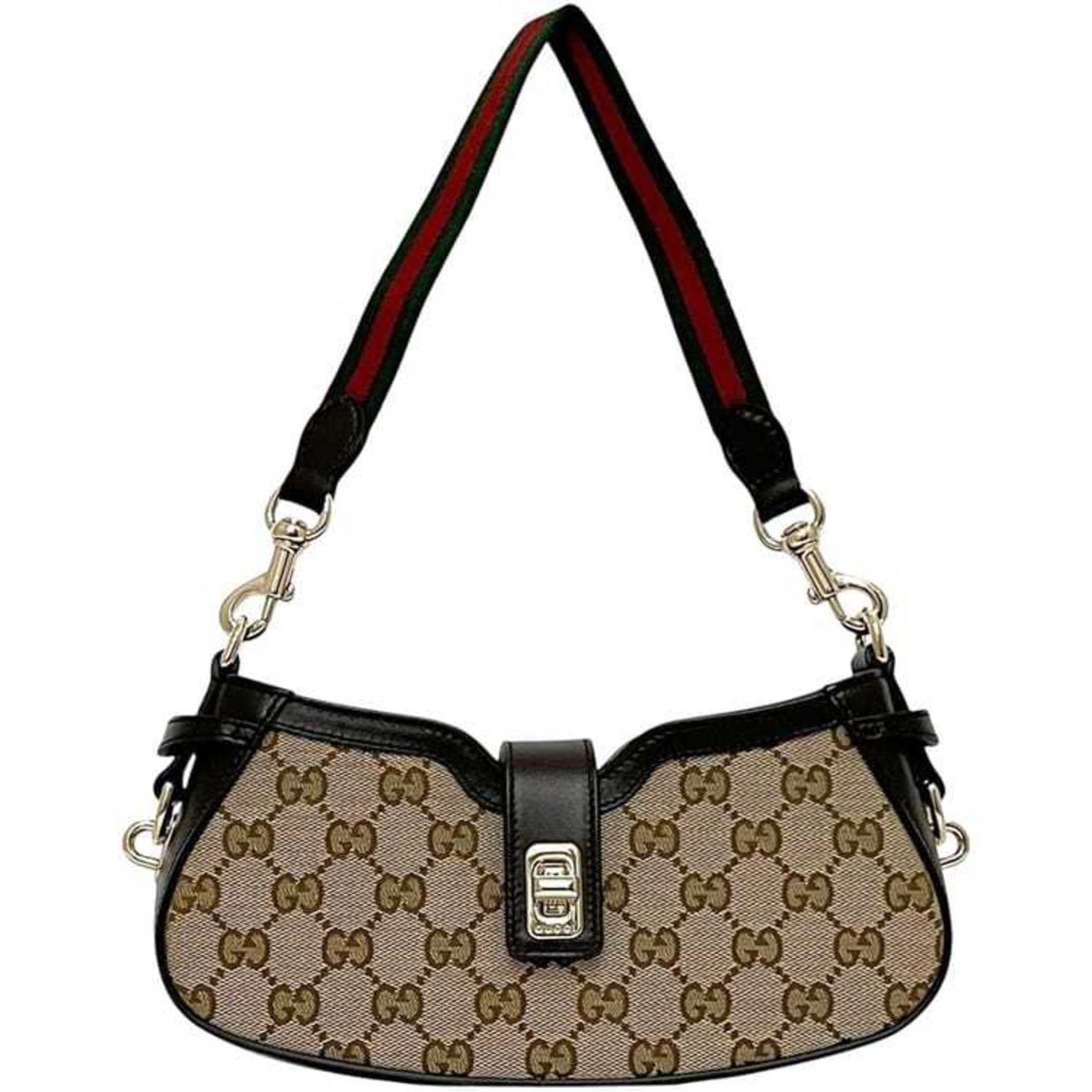 Gucci Moonside Shoulder Bag Beige Brown GG Canvas Sherry Unused Leather