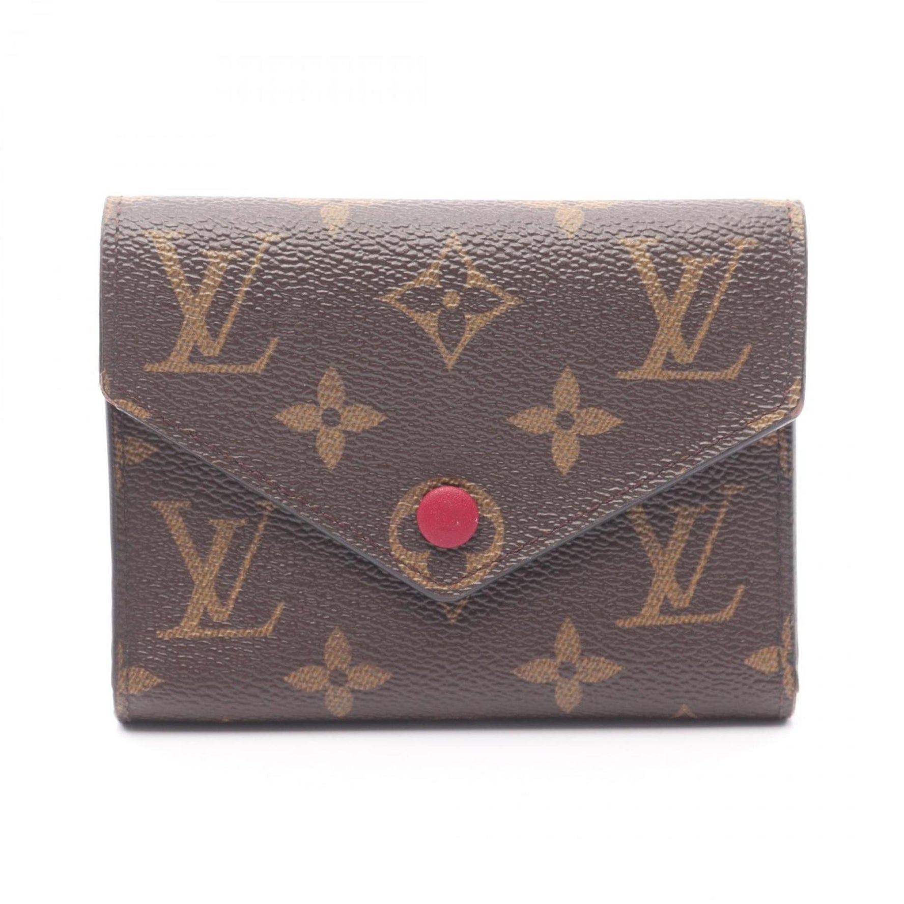 Louis Vuitton Victorine Portefeuille Tri-fold Wallet, Leather, Monogram, Brown and Pink