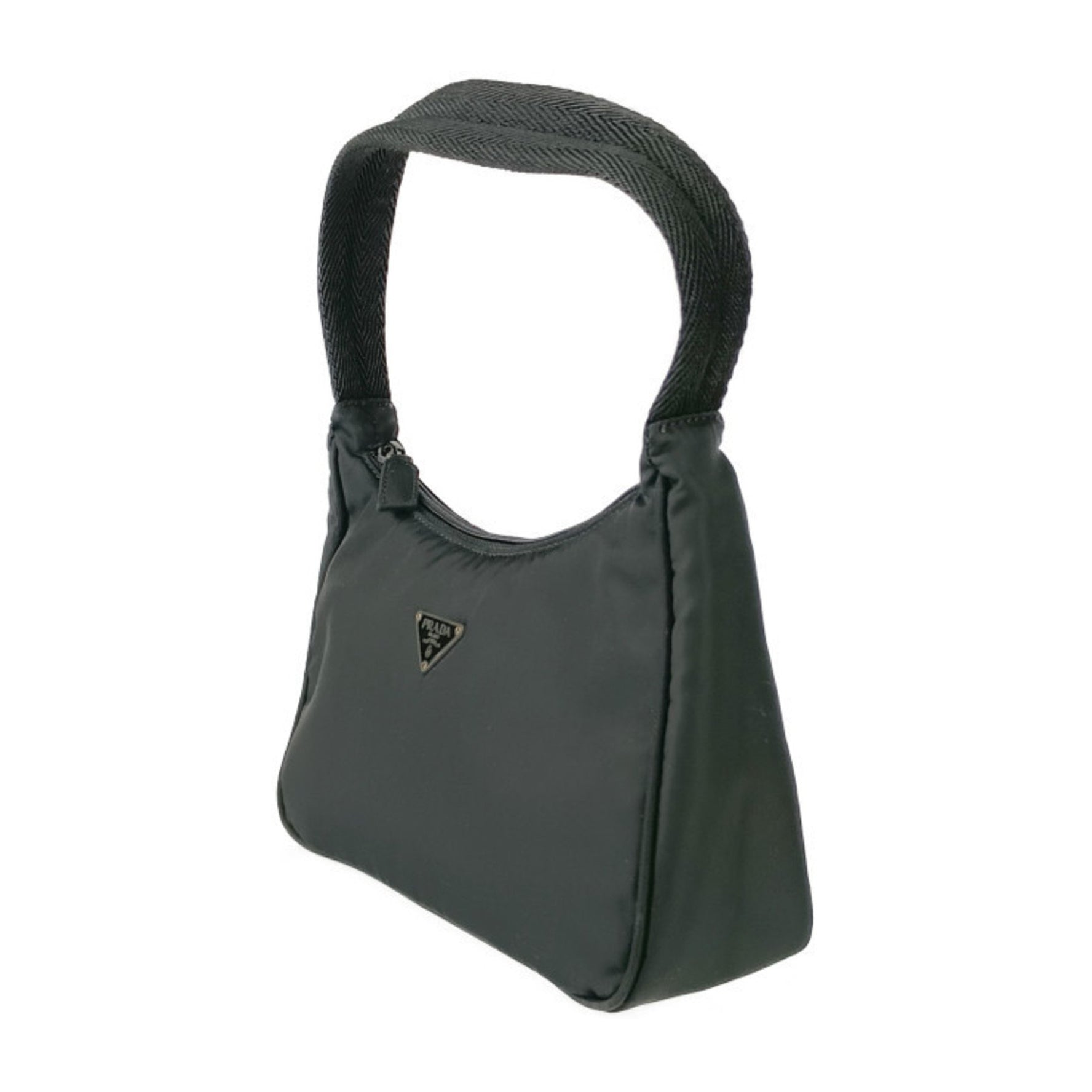 PRADA Prada Handbag TESSUTO SPORT MV515 Black Nylon Women's Pouch Triangle Plate