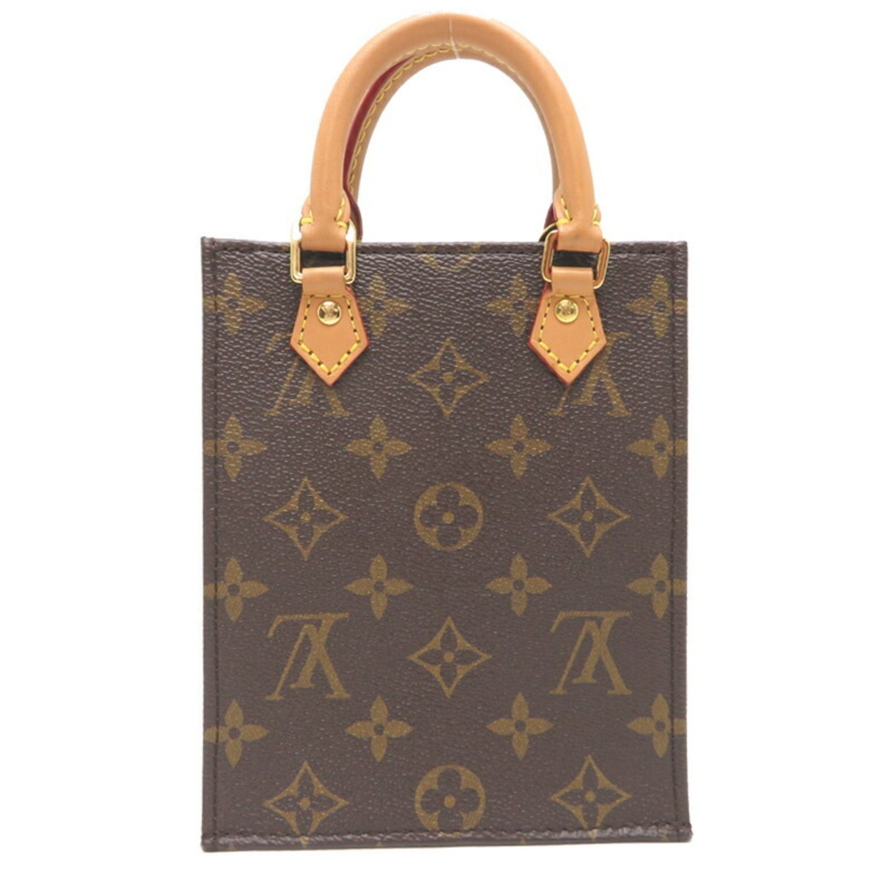 Louis Vuitton Petite Sac Plat Handbag Monogram Brown
