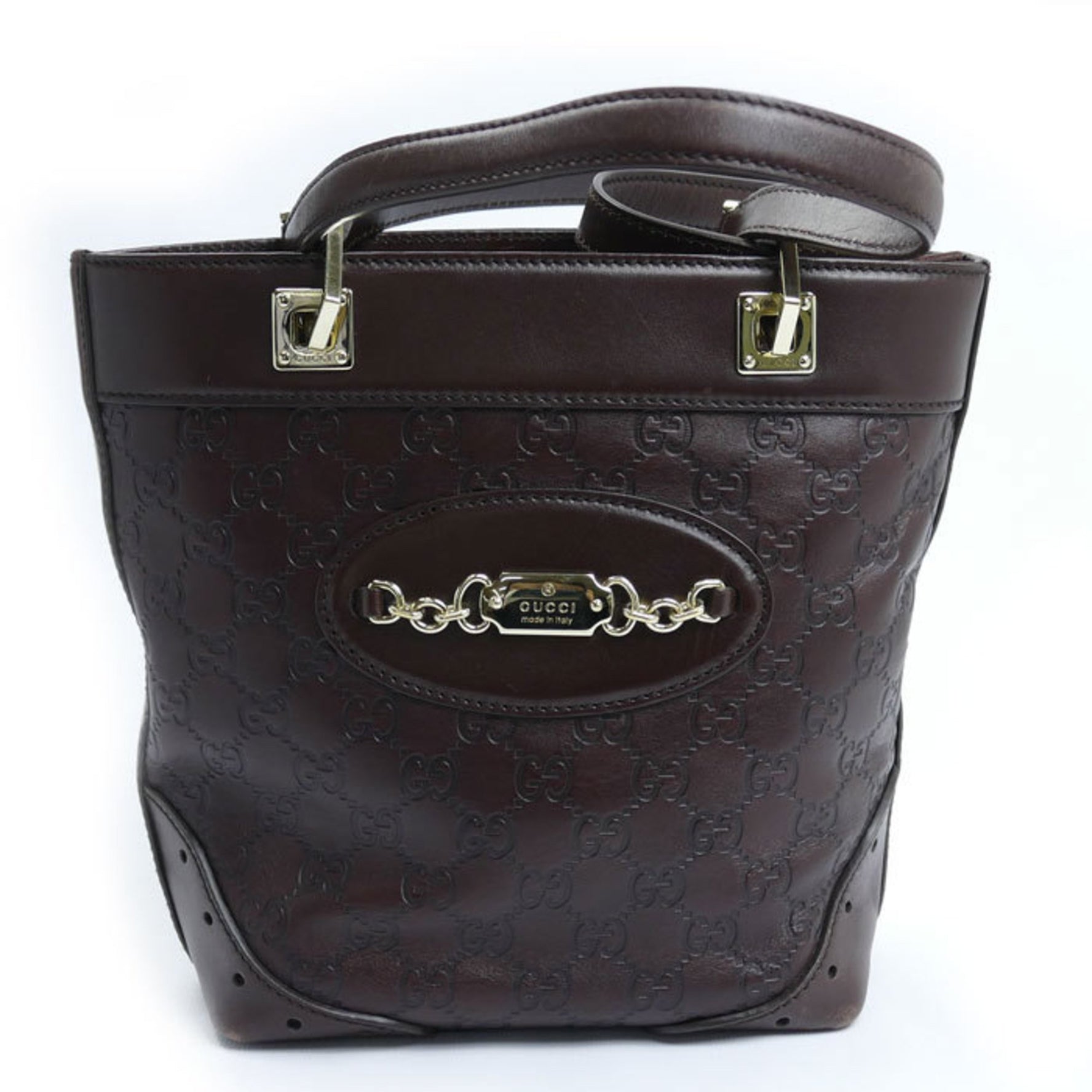 GUCCI Guccissima Tote Bag, Brown, Women's,